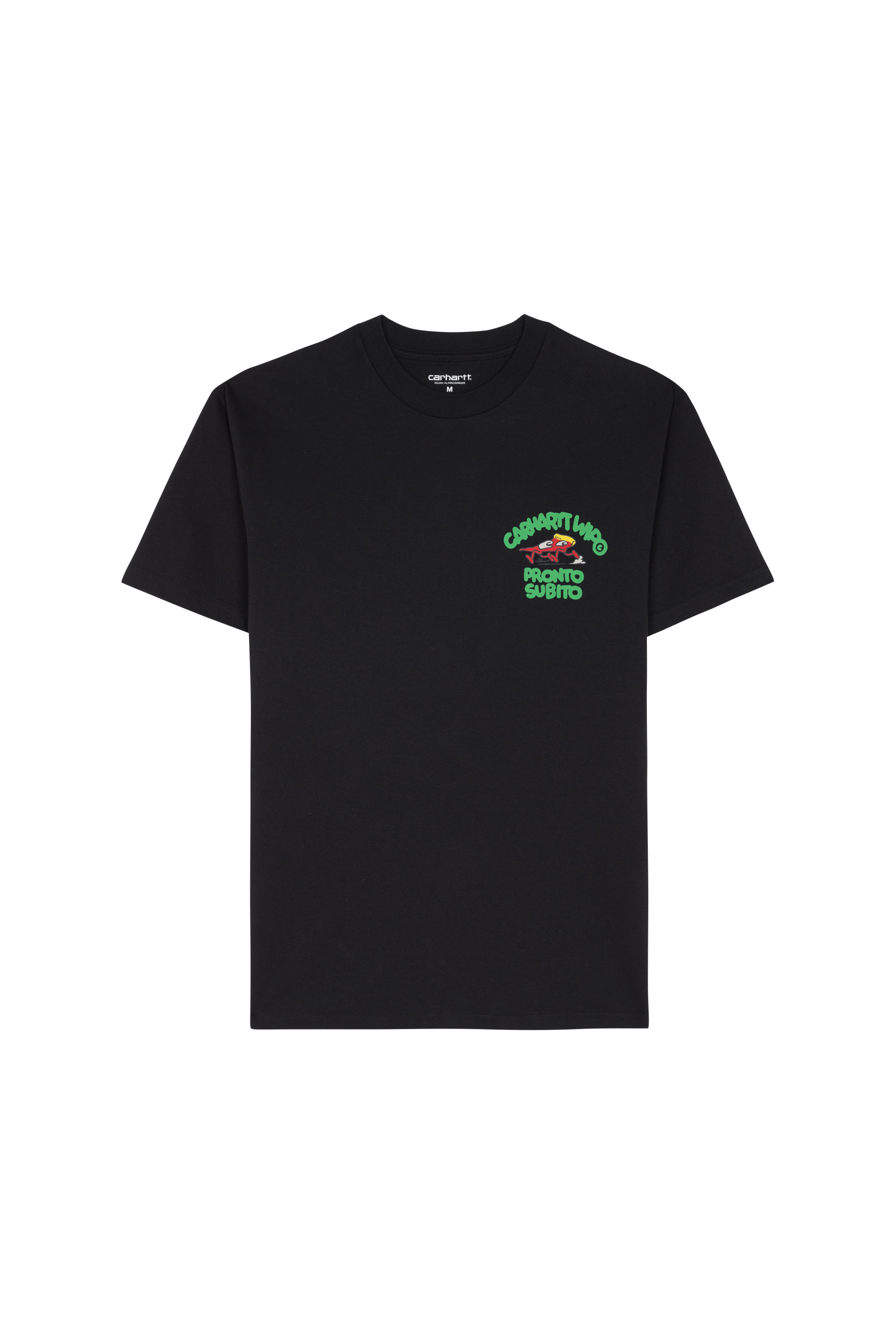 Regular-fit round-neck cotton T-shirt Black