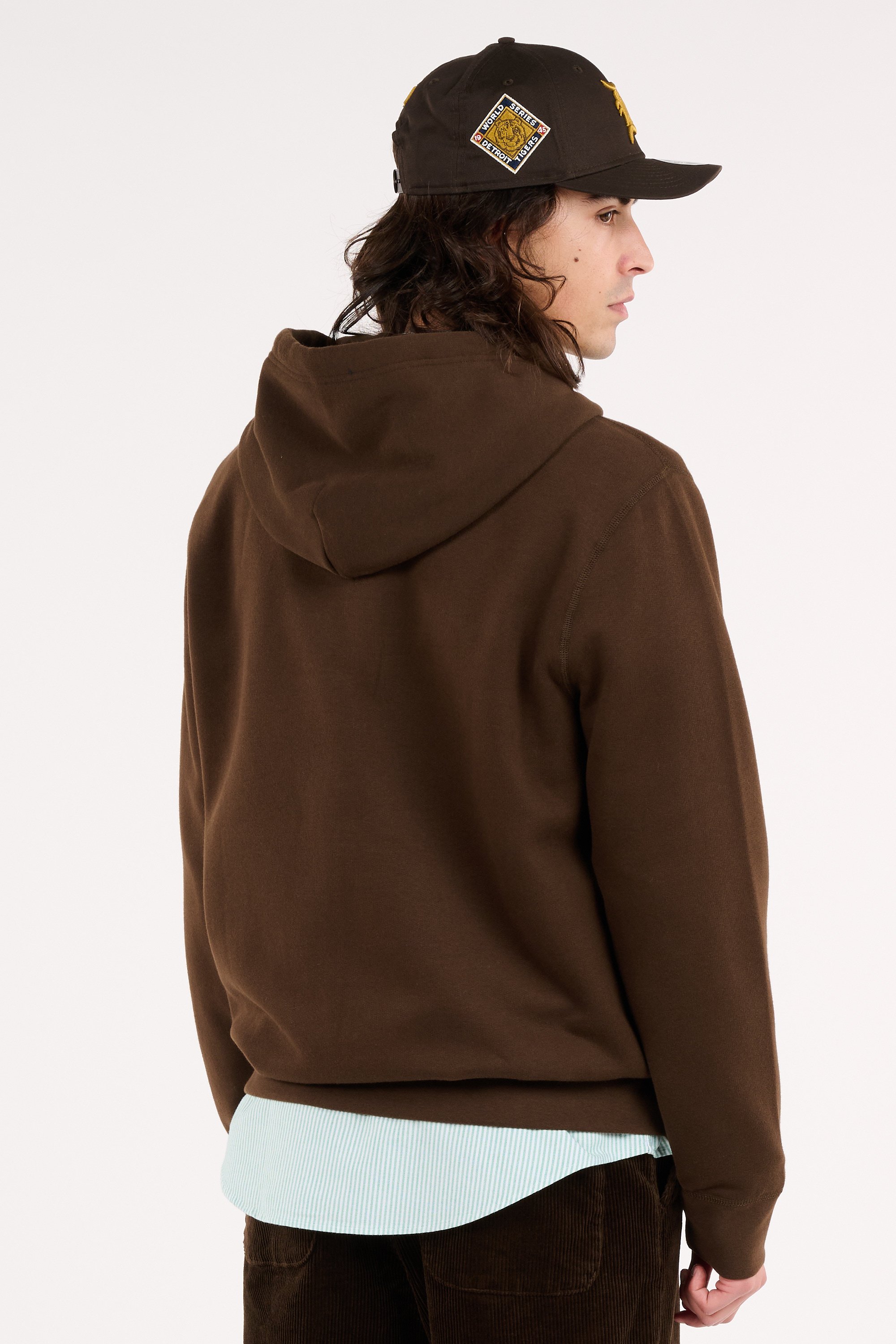Zippered hoodie Brown