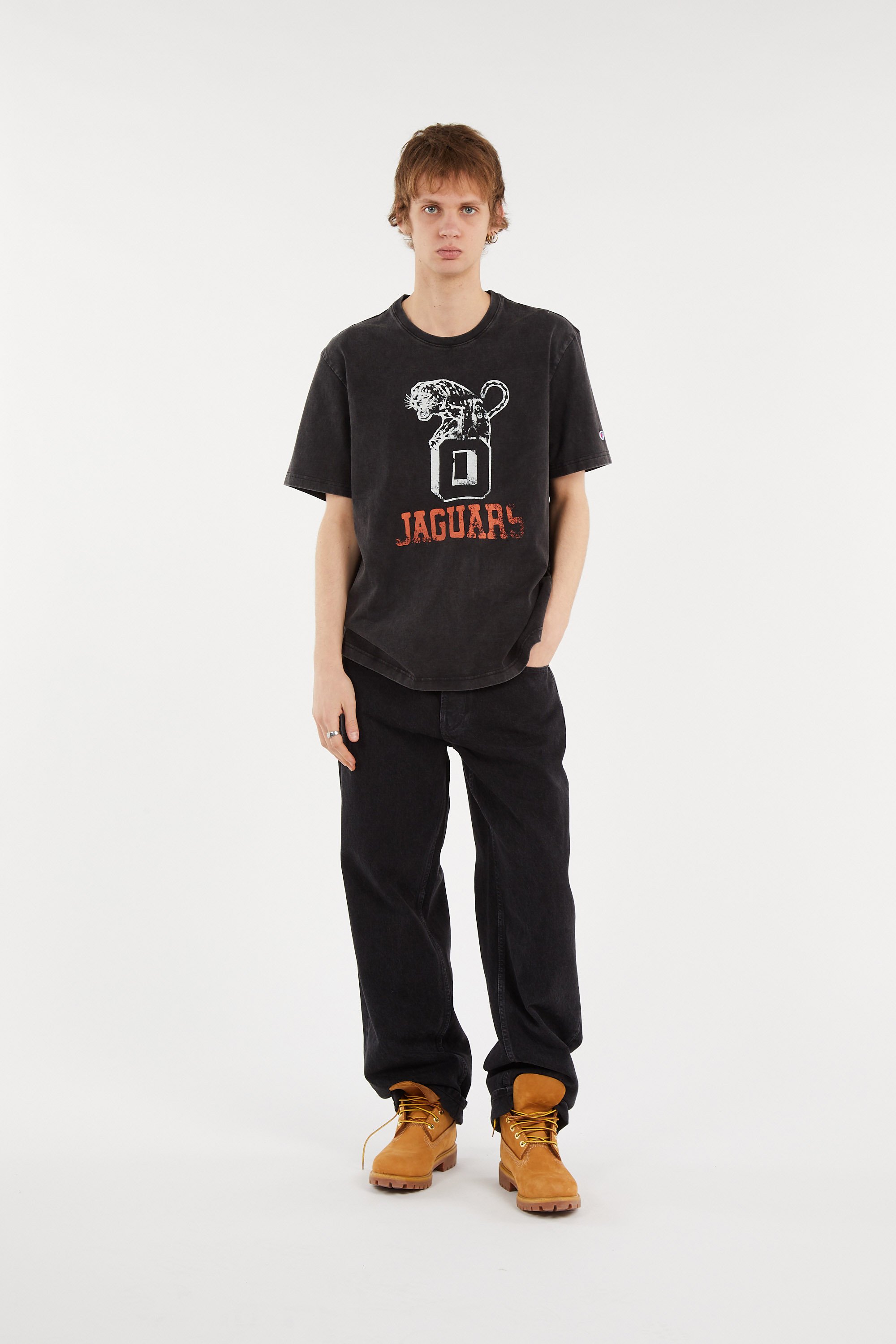 Regular-fit round-neck cotton T-shirt CHAMPION Black