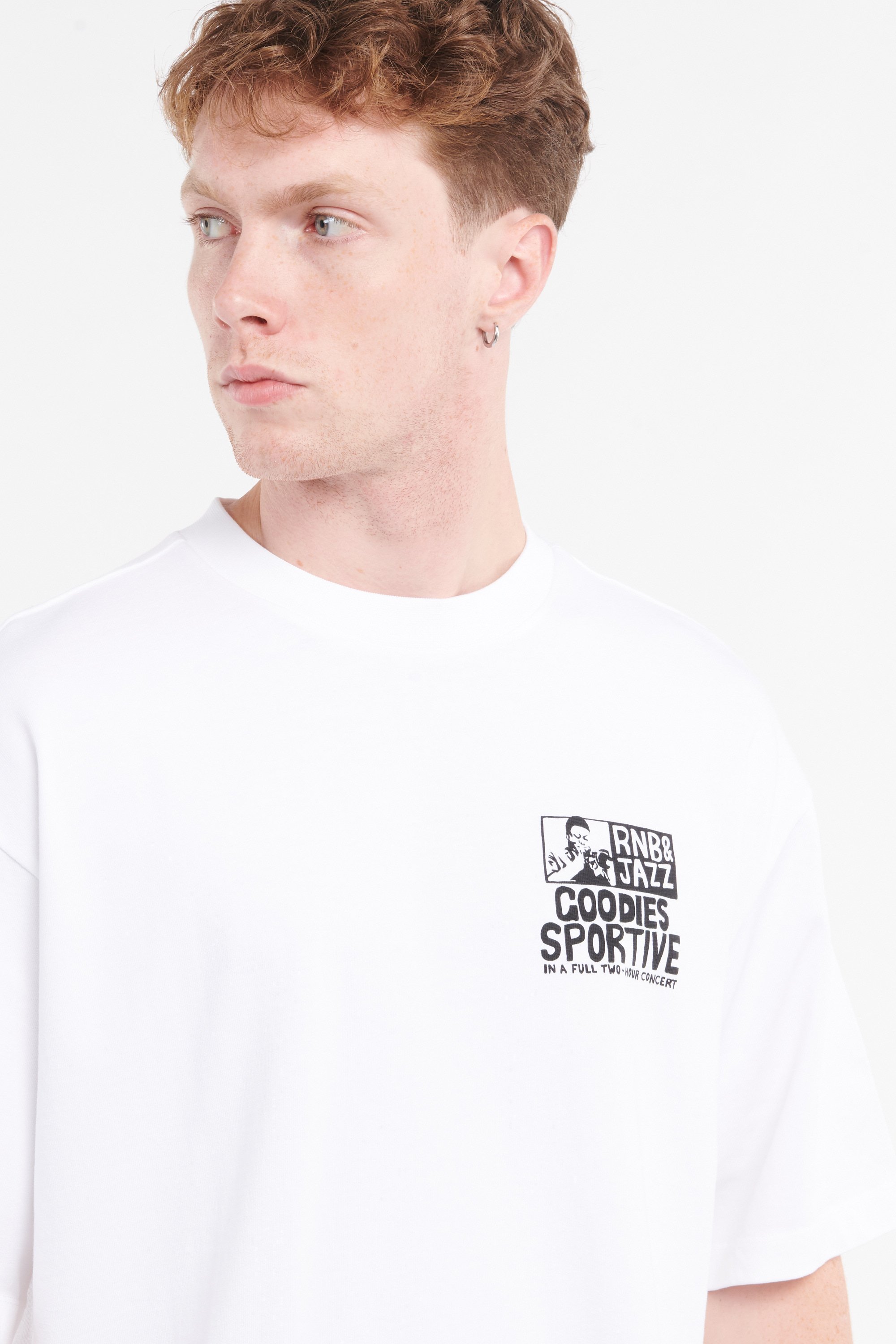 Regular-fit round-neck cotton T-shirt | White by GOODIES SPORTIVE Regular-fit round-neck cotton T-shirt White