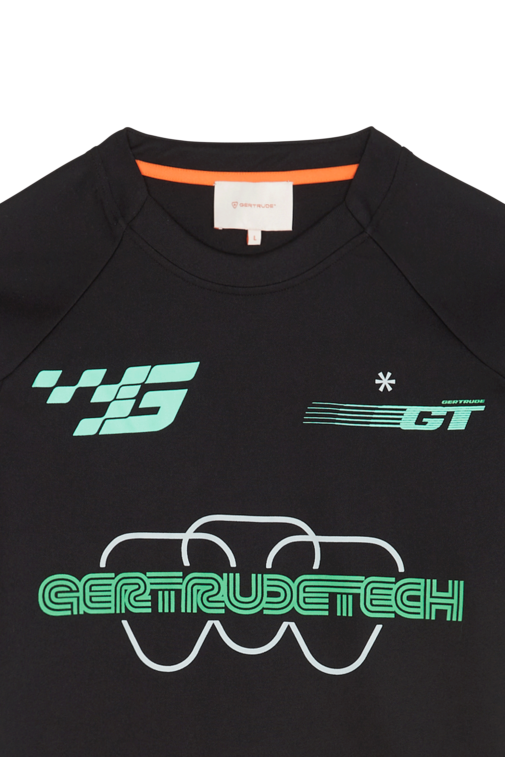 Regular-fit round-neck cotton T-shirt Black