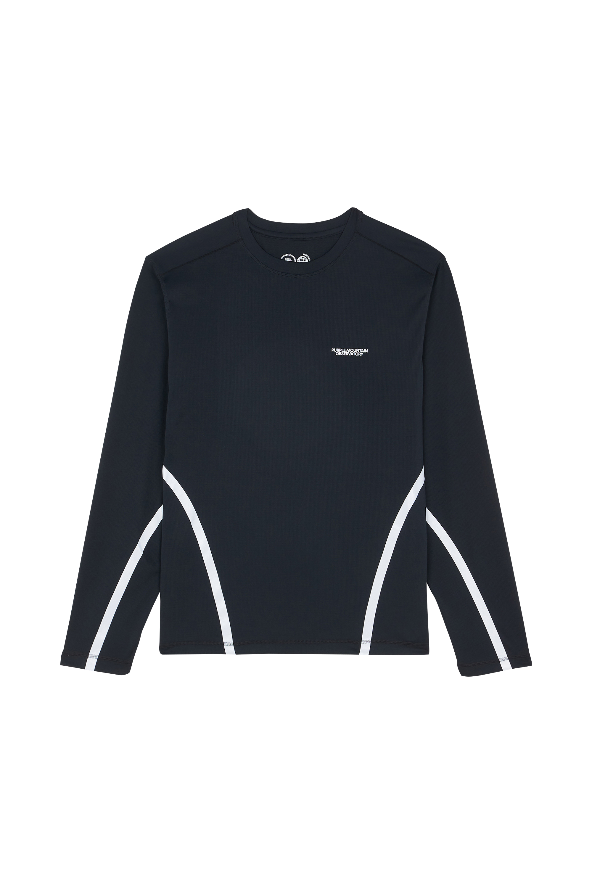 Regular-fit round-neck cotton T-shirt TAPED PERFORMANCE LS TEE Black