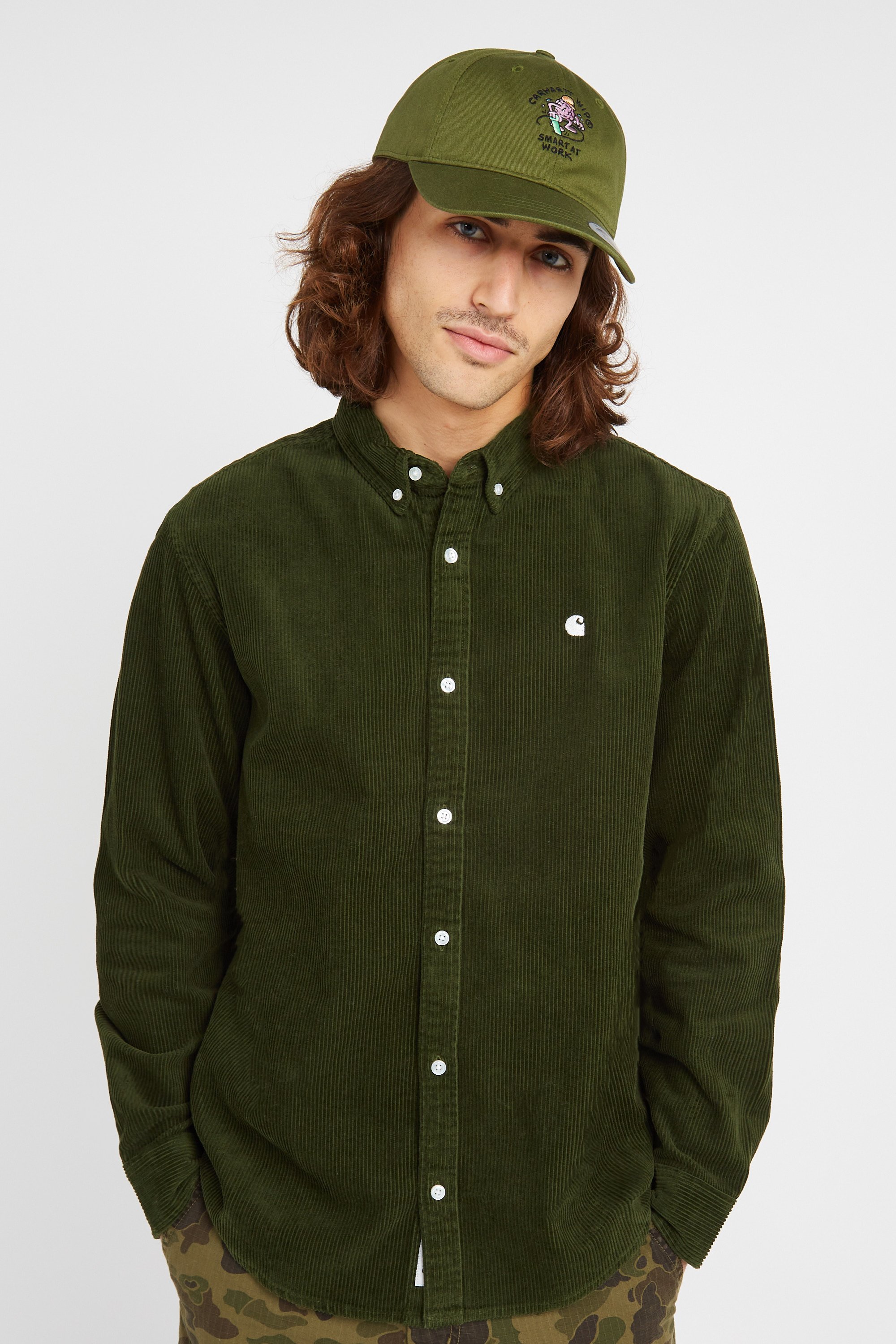 Cotton overshirt with button-down collar | Green CARHARTT WIP Men