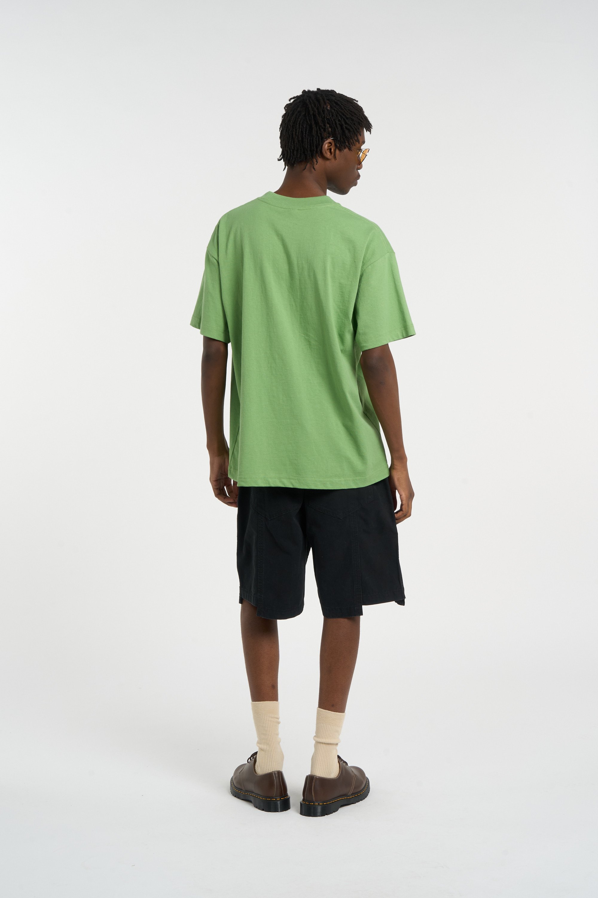 Regular-fit round-neck cotton T-shirt | Khaki PLEASURES Men