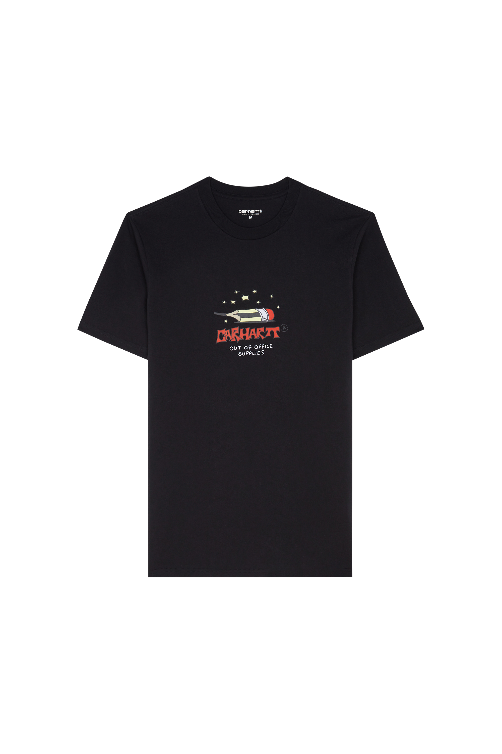 Regular-fit round-neck cotton T-shirt Black