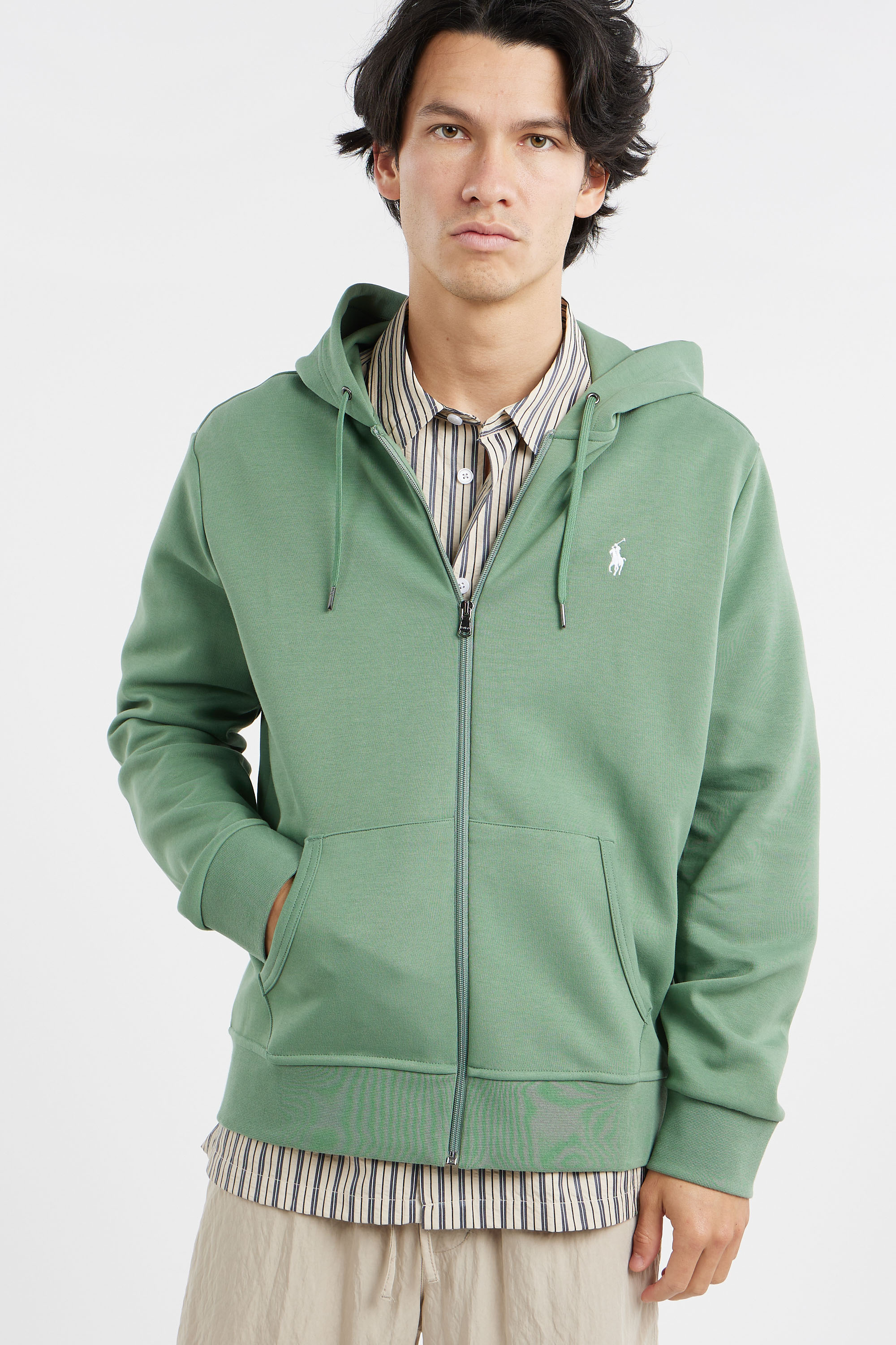 Hoodie zippé Vert
