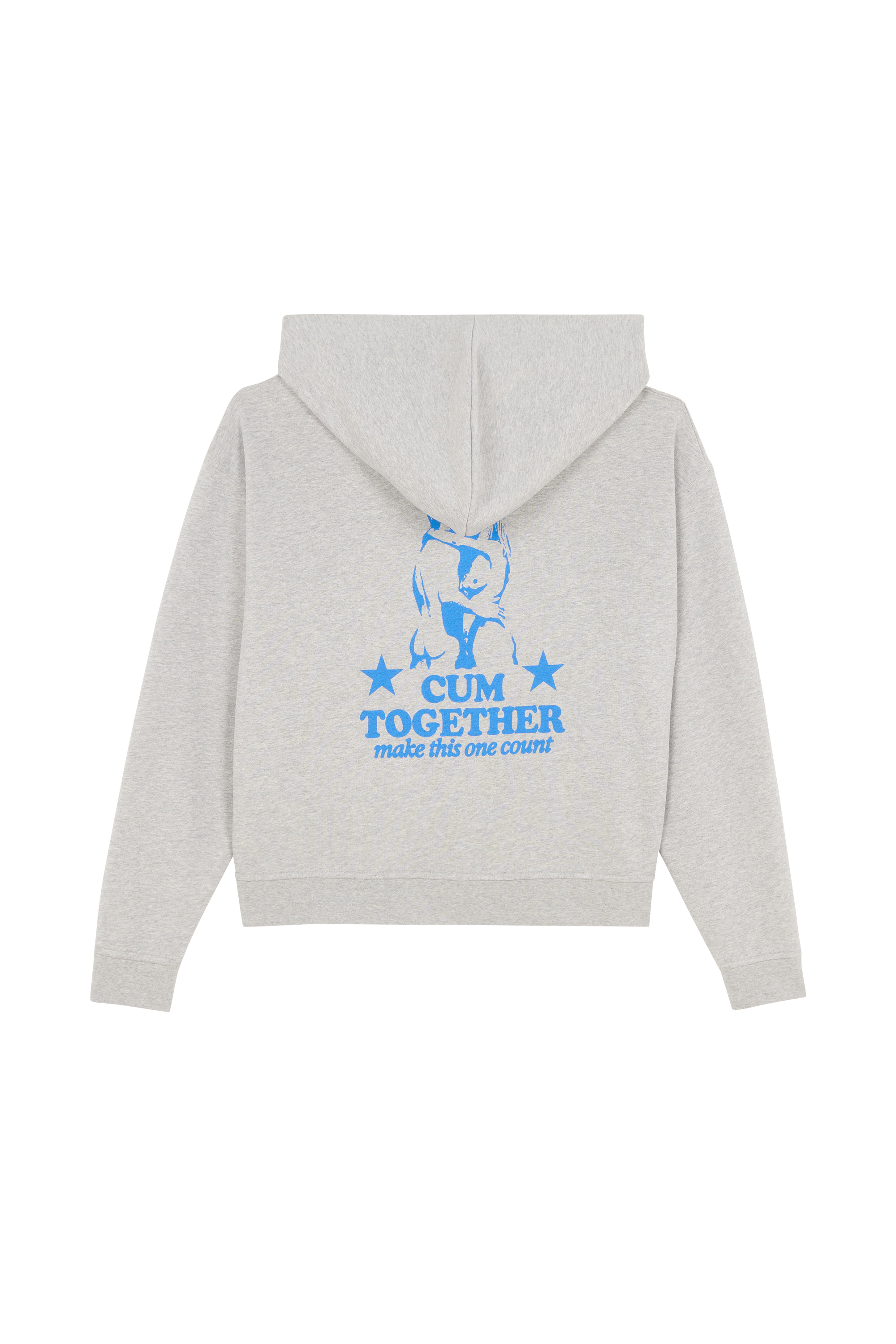 Regular-fit zip-up cotton-blend hoodie with Pony Player Grey