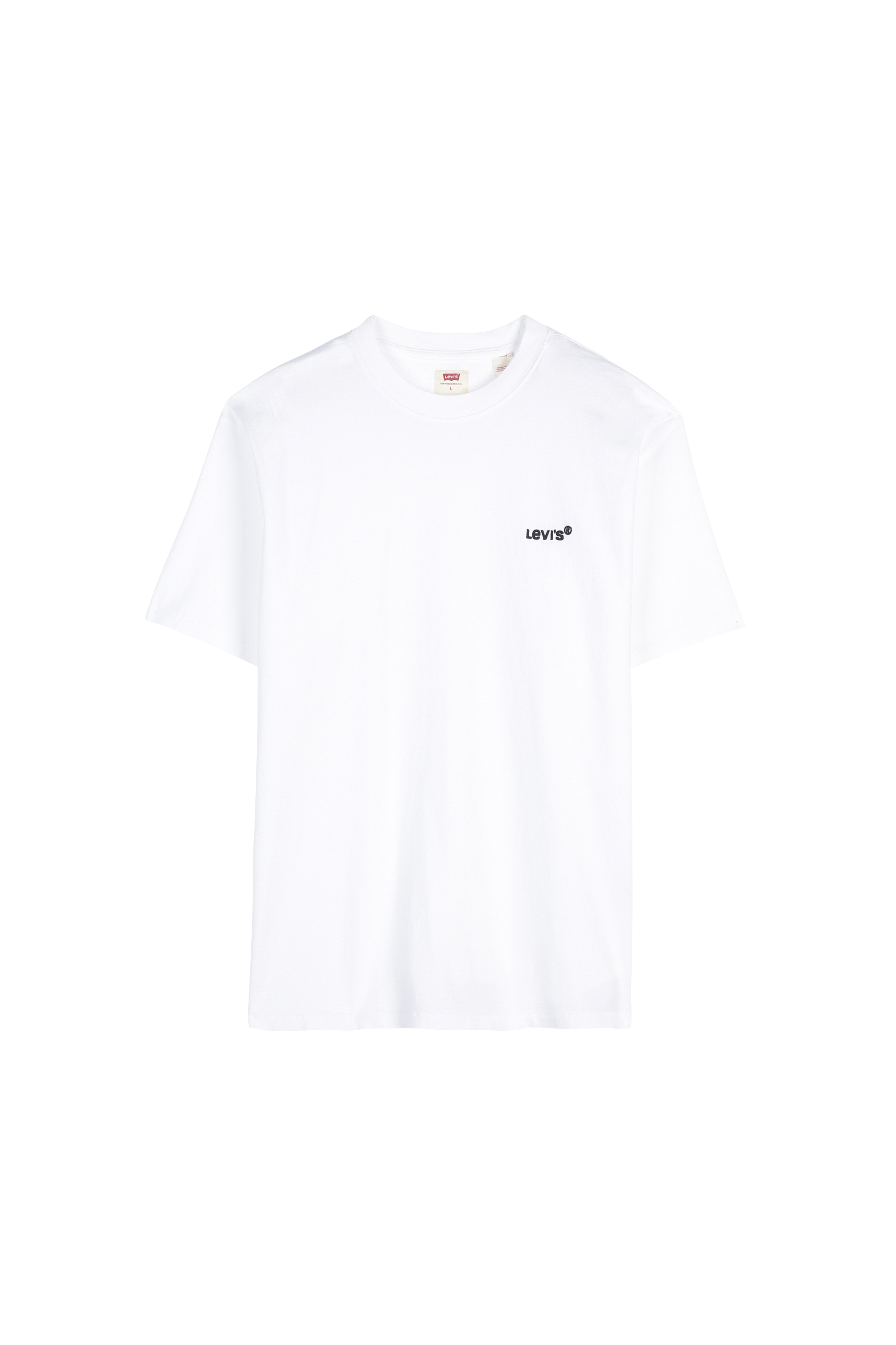 Tee-shirt col rond regular-fit avec logo brodé en coton Beige