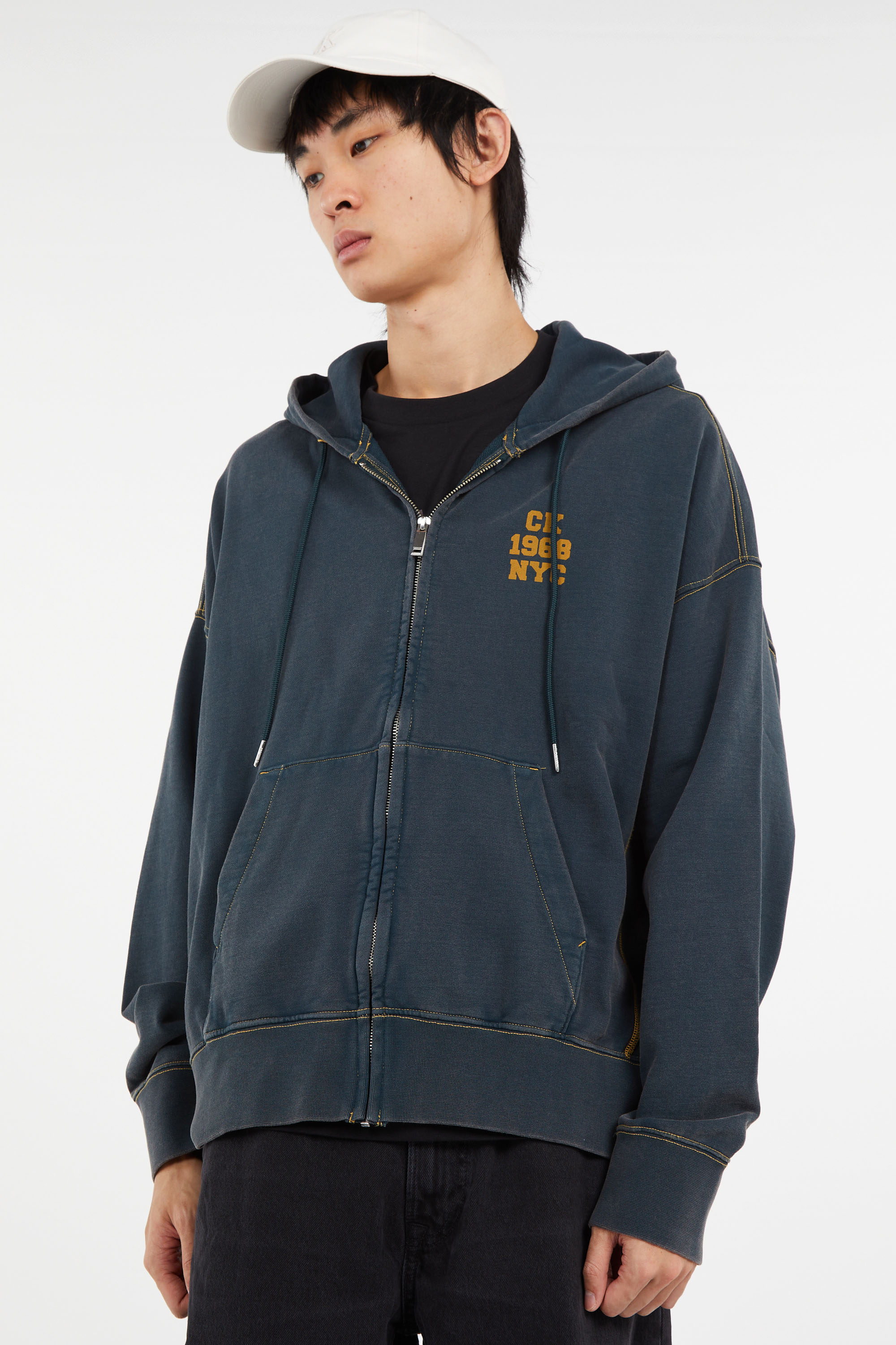 Hoodie zippé Bleu