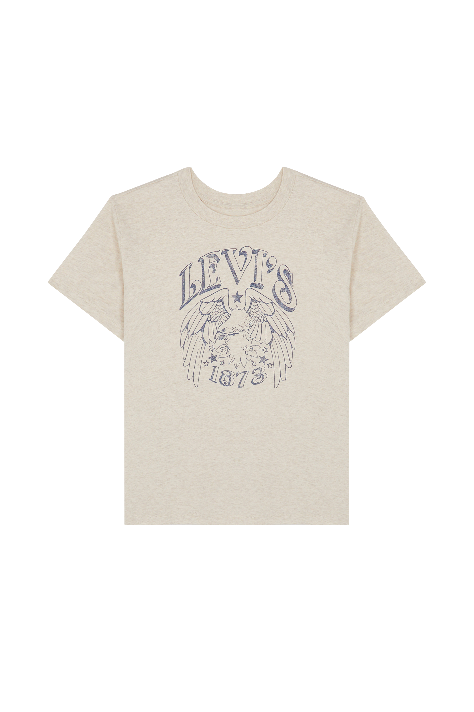 Regular-fit round-neck cotton T-shirt Beige