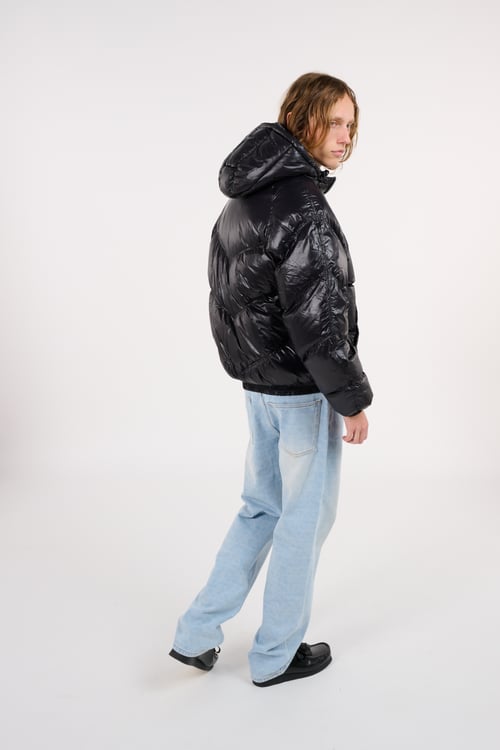 SCHOTT Lightweight quilted padded jacket with high neck Black