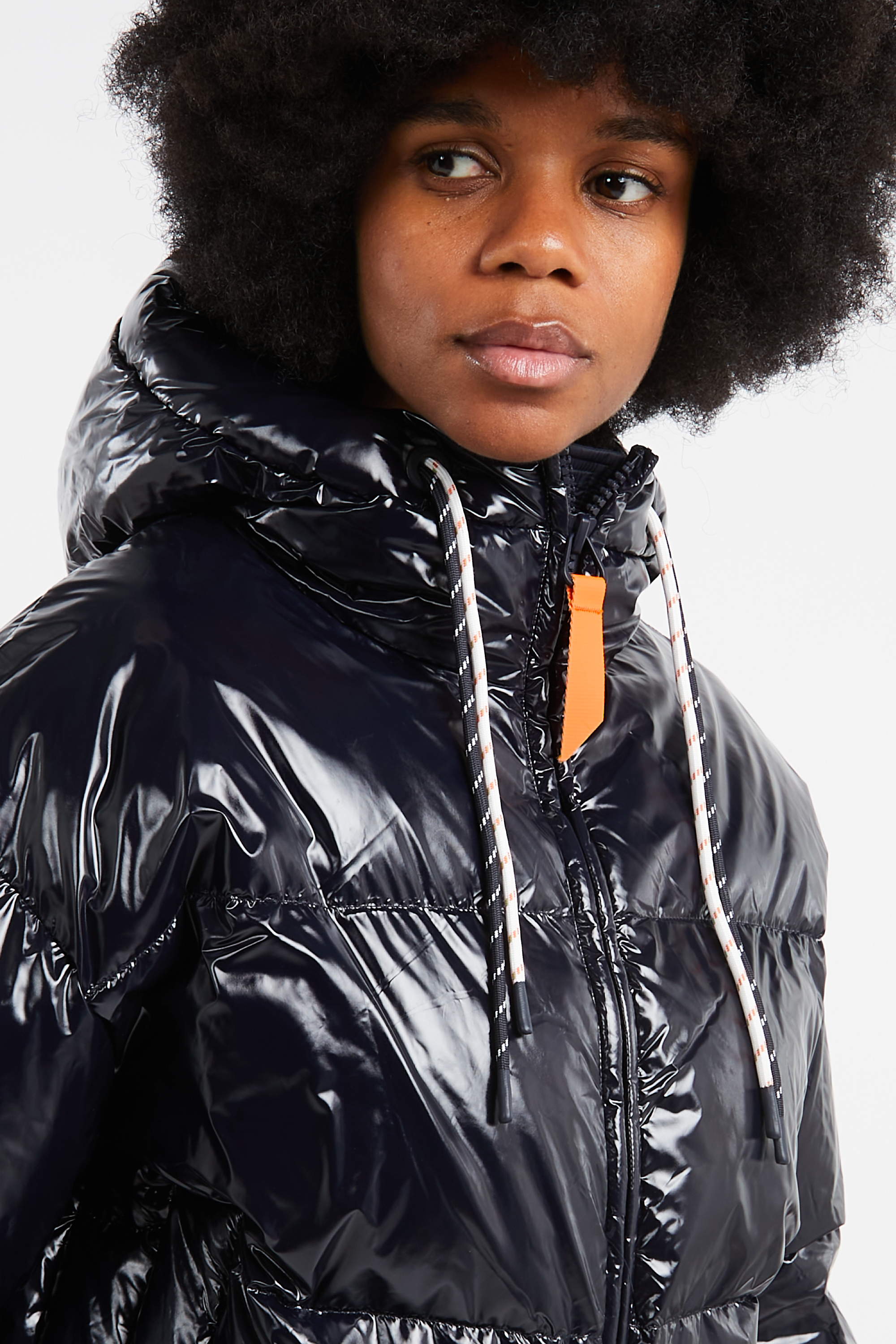 Lightweight quilted padded jacket with high neck Blue