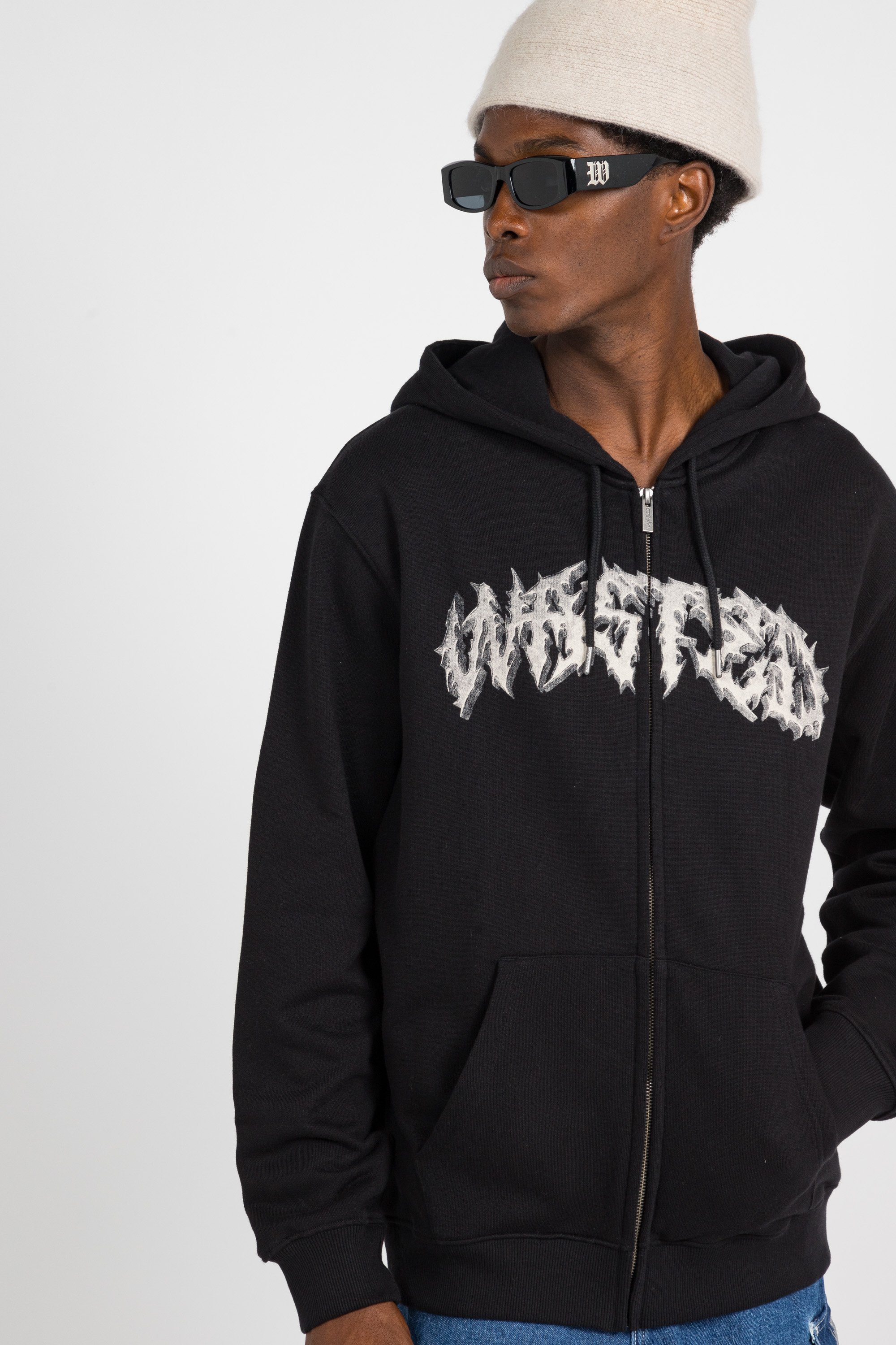 zip-up hoodie Black