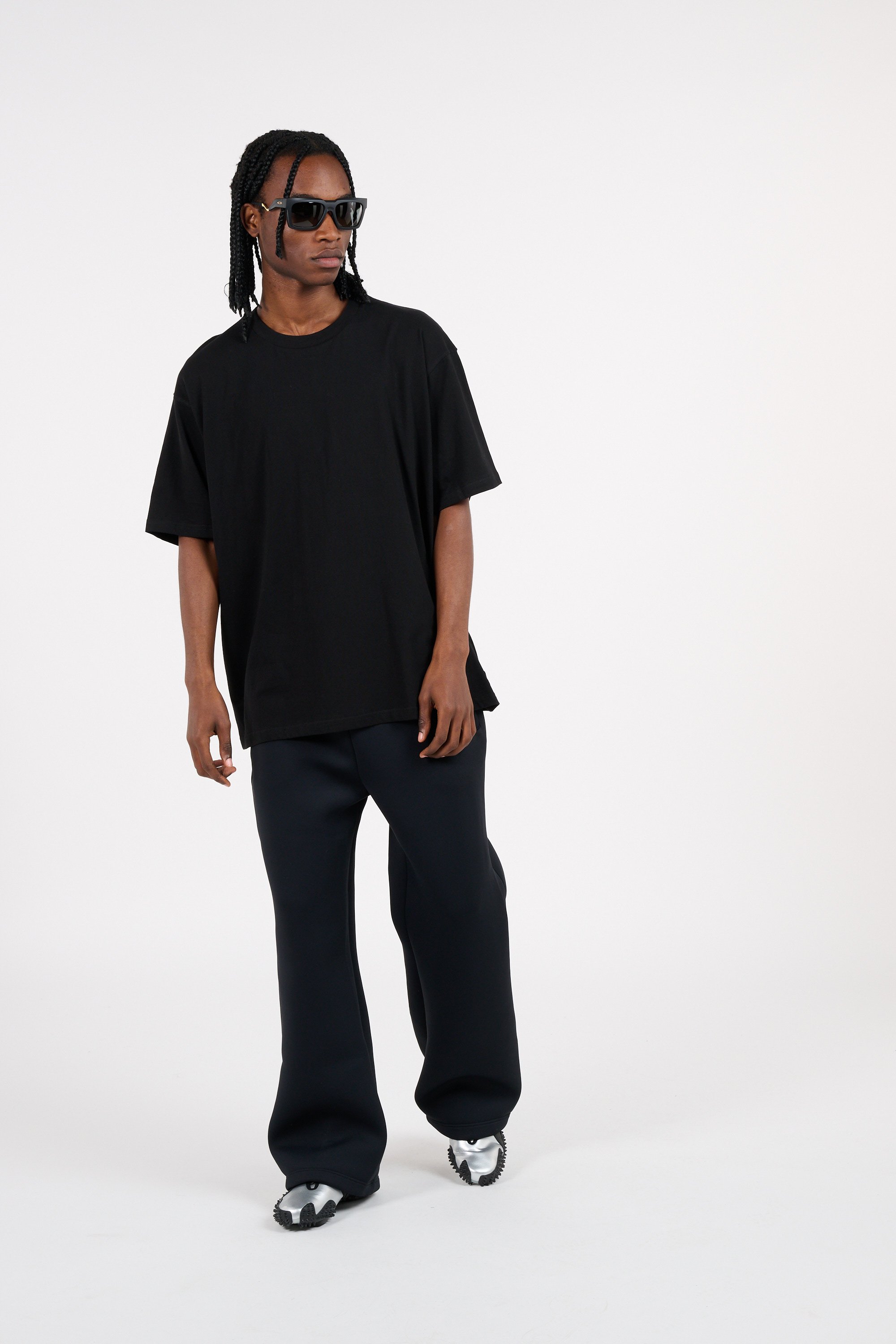 Regular-fit round-neck cotton T-shirt GERTRUDE Black