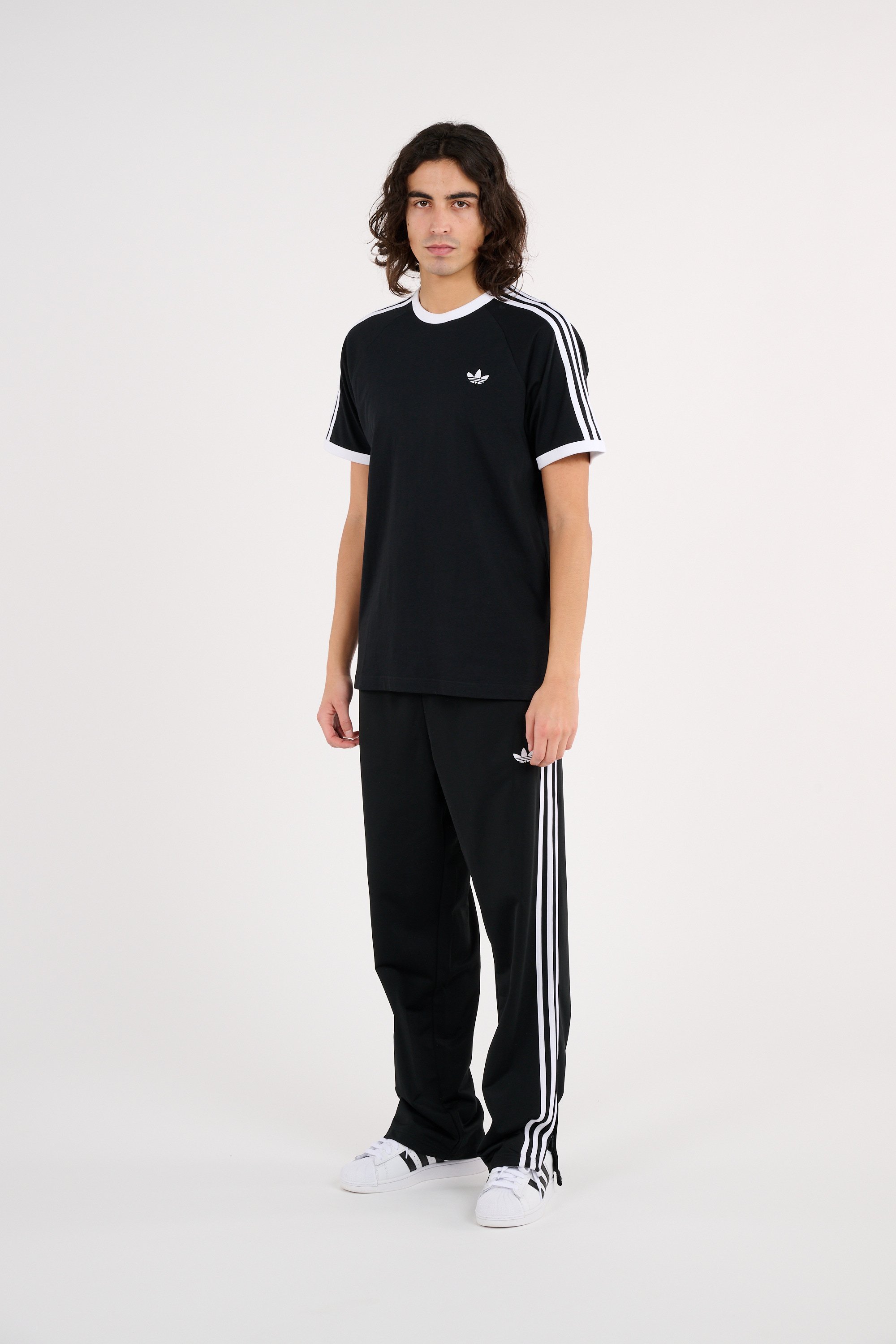 Regular-fit round-neck cotton T-shirt ADIDAS Black