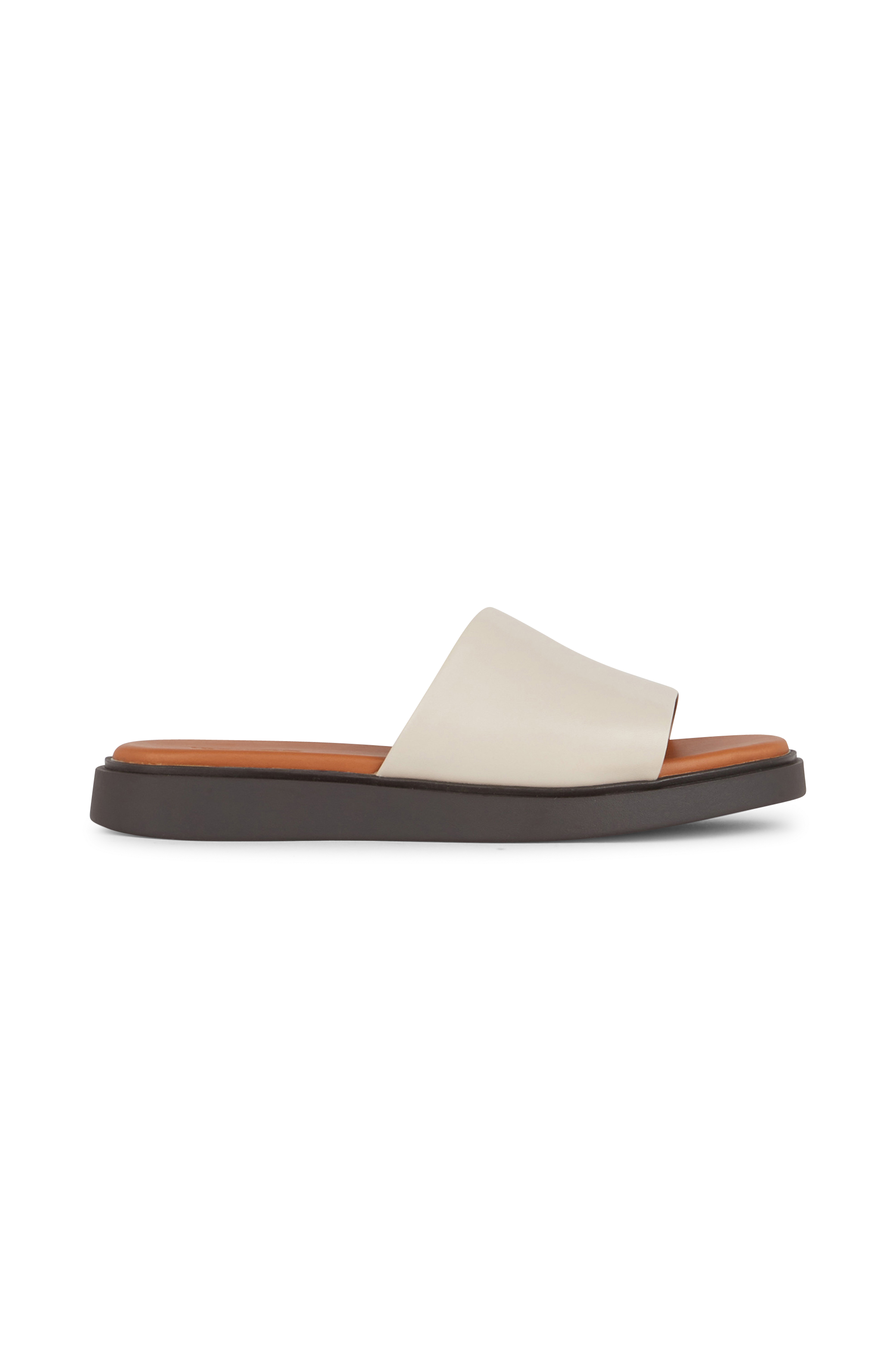 Flat furry sheepskin sandals White