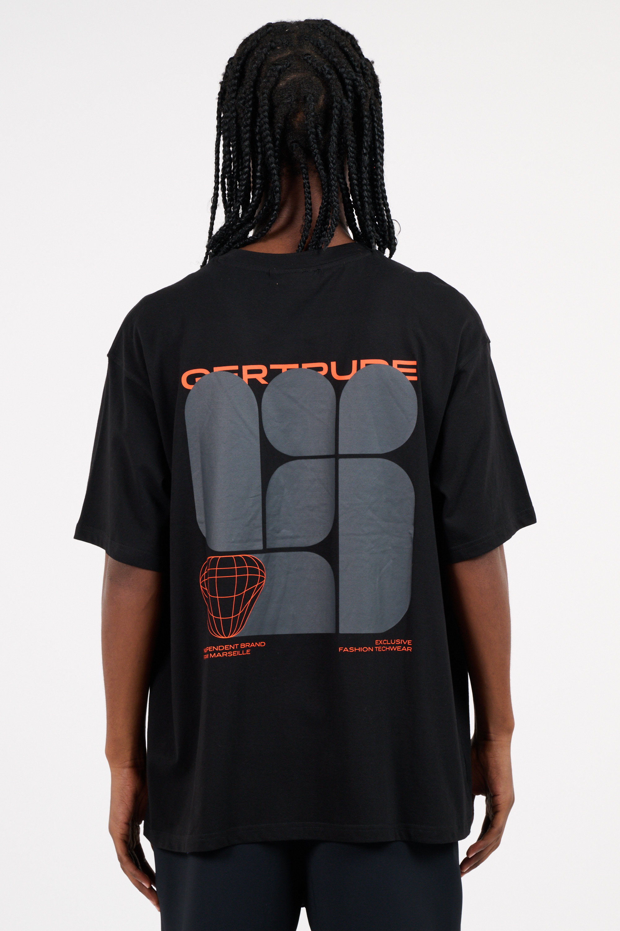 Regular-fit round-neck cotton T-shirt Black