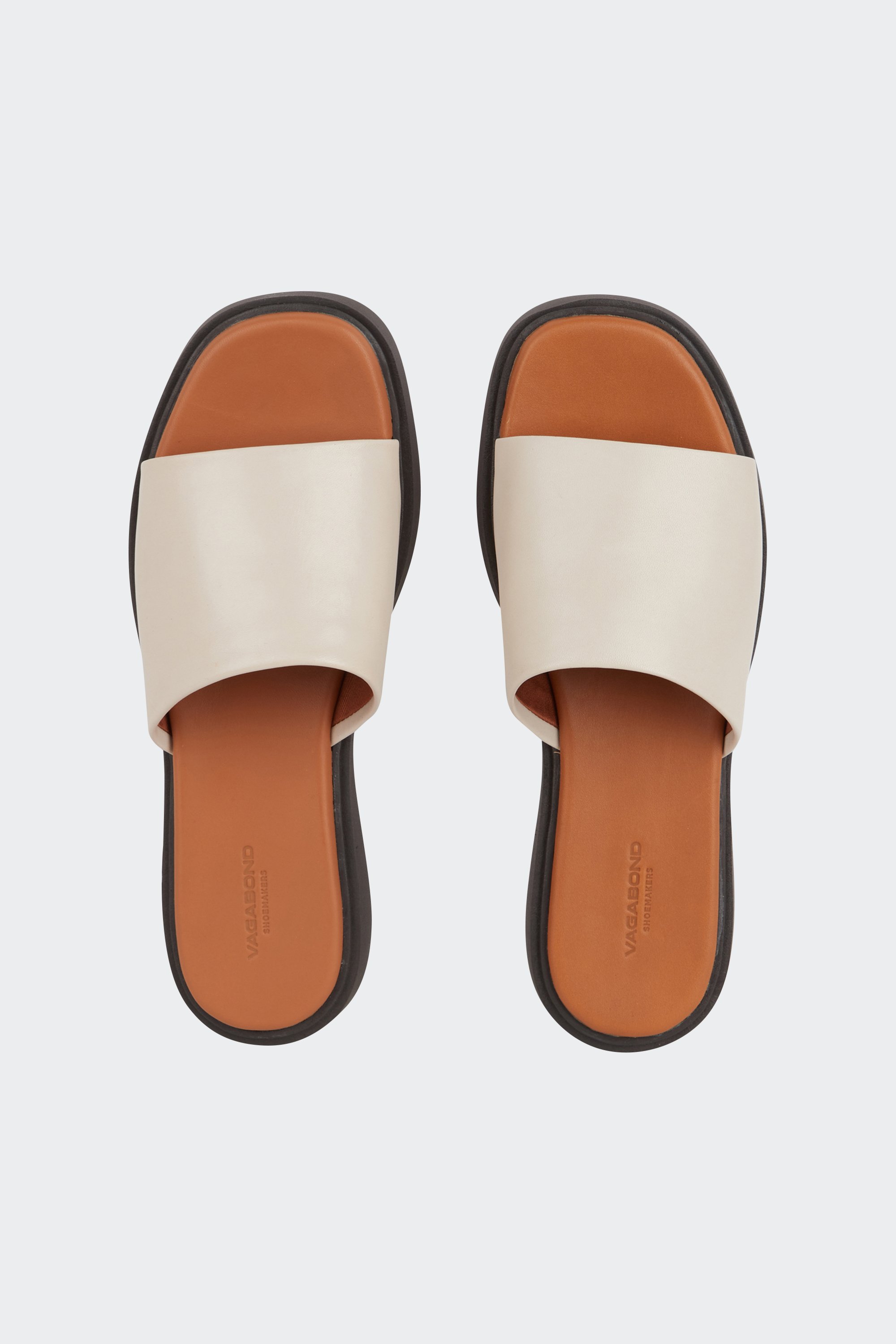 Flat furry sheepskin sandals | White by VAGABOND SHOEMAKERS Flat furry sheepskin sandals White
