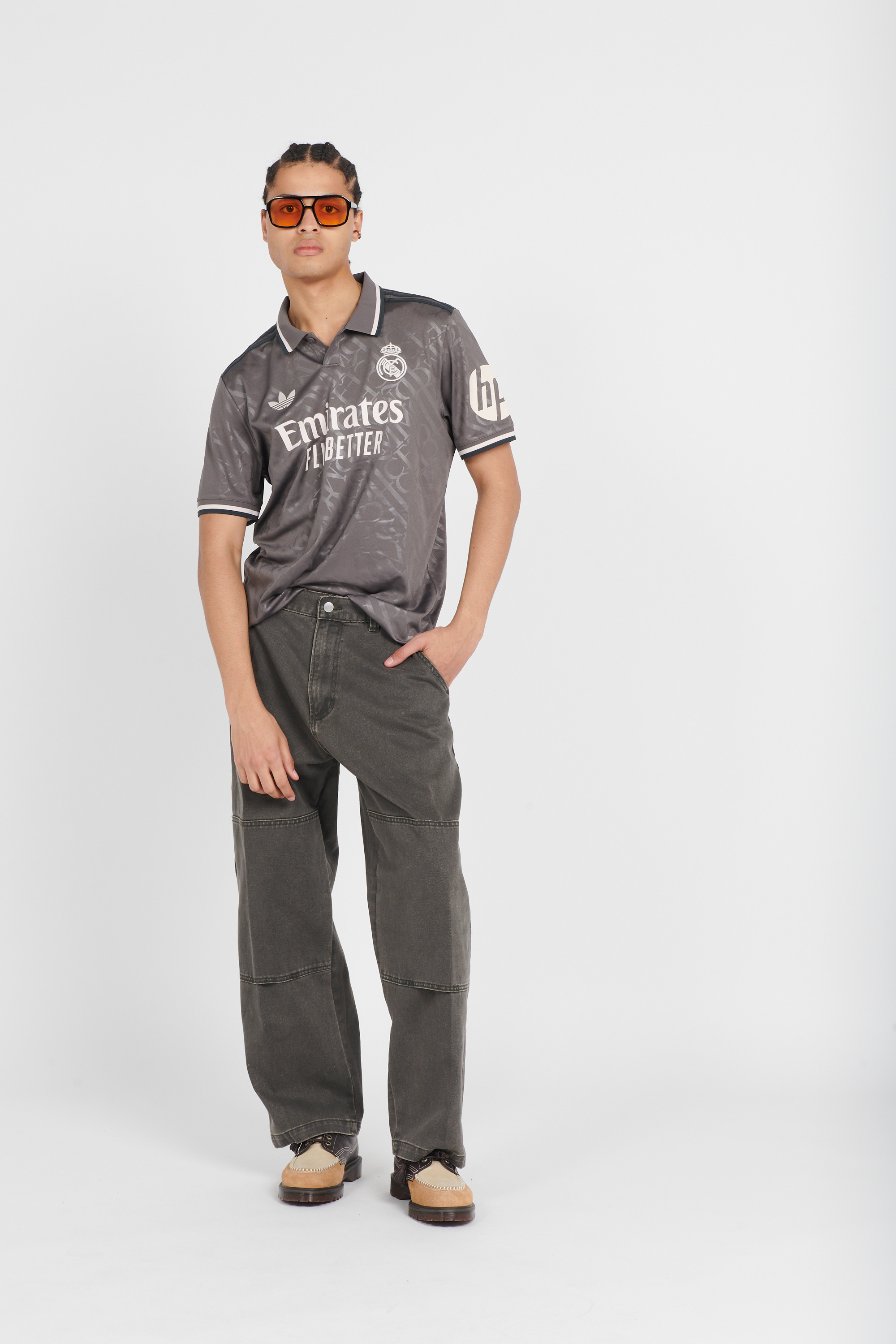 Regular-fit round-neck cotton T-shirt Grey
