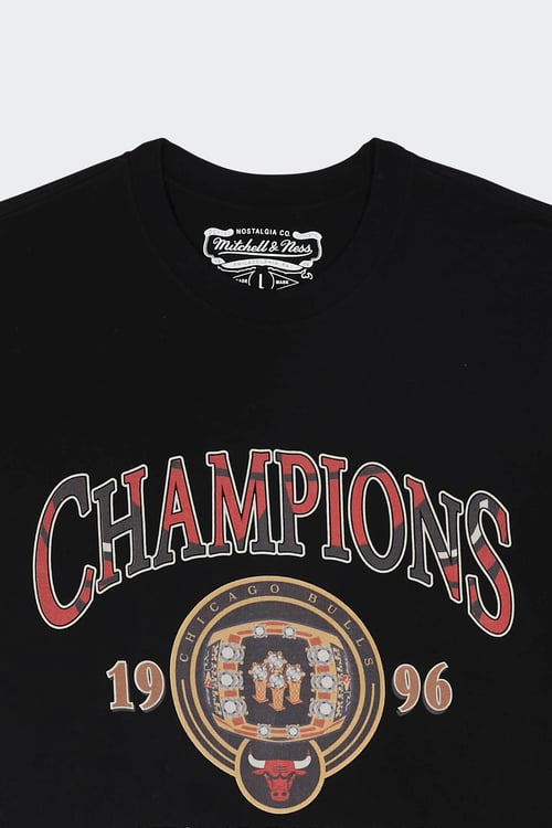 MITCHELL & NESS Regular-fit round-neck cotton T-shirt Black