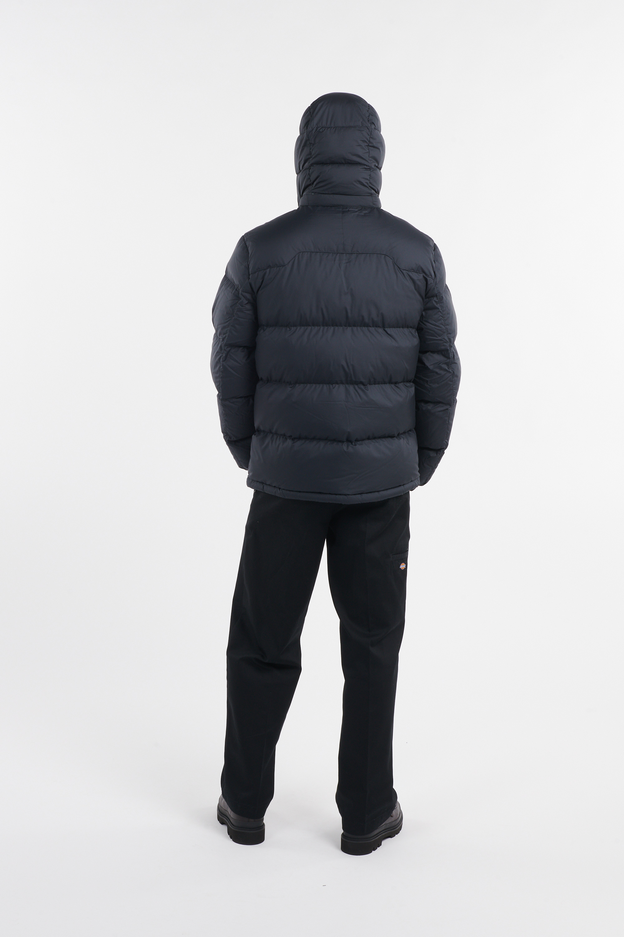 Lightweight quilted padded jacket with high neck Black