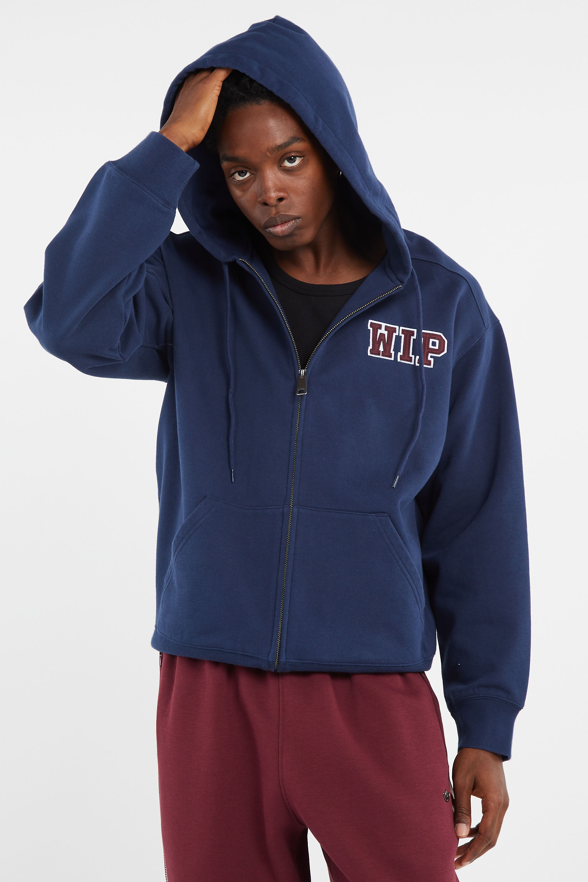 Hoodie zippé Bleu
