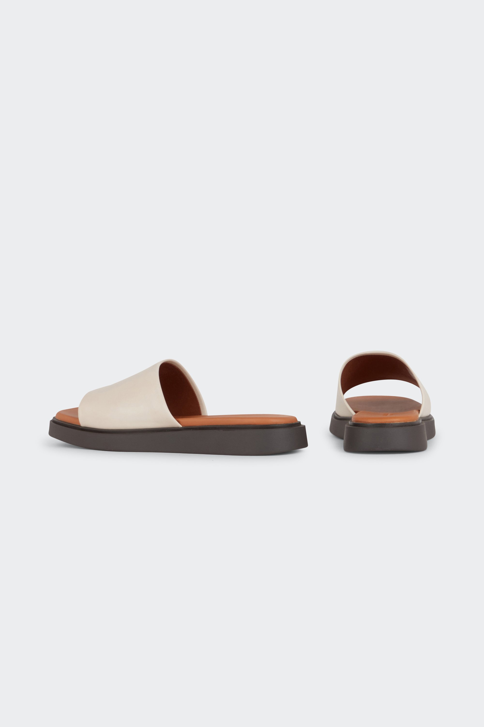 Flat furry sheepskin sandals | White by VAGABOND SHOEMAKERS Flat furry sheepskin sandals White