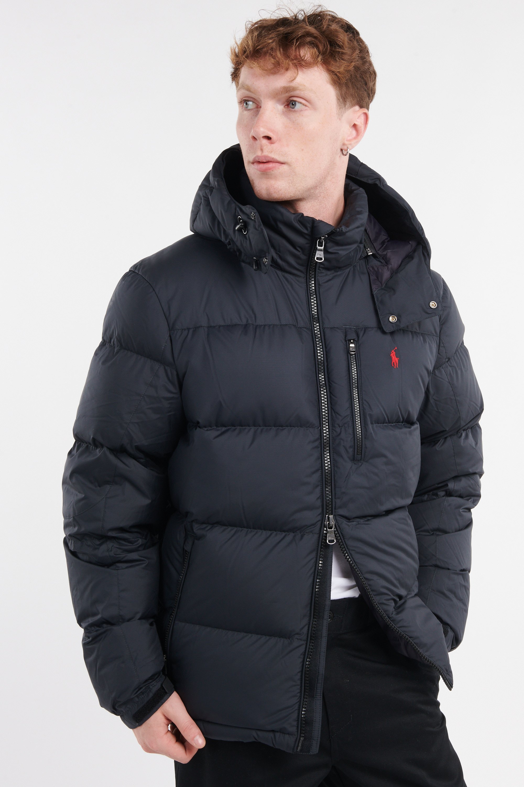 Lightweight quilted padded jacket with high neck Black