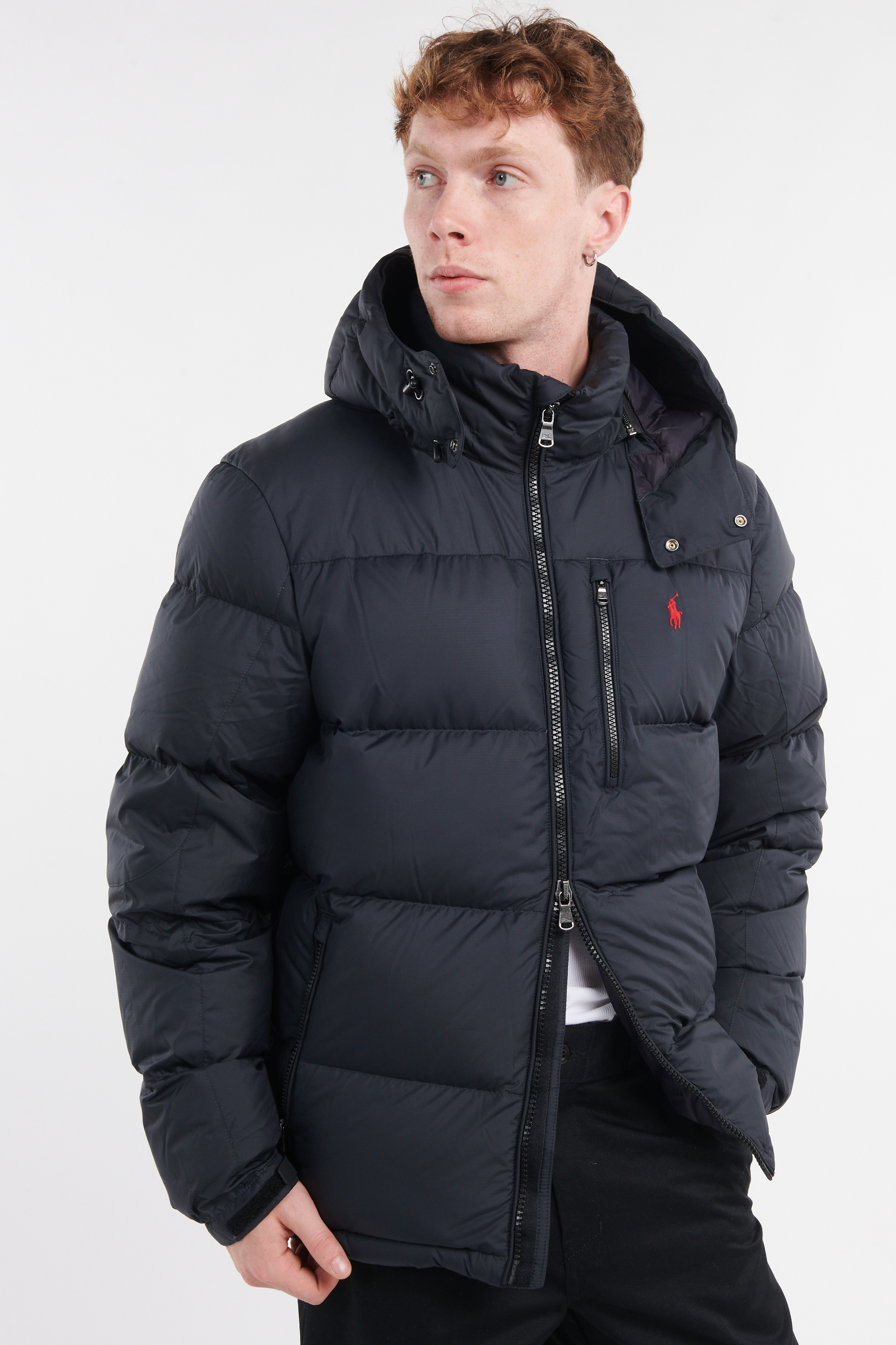 Lightweight quilted padded jacket with high neck Black