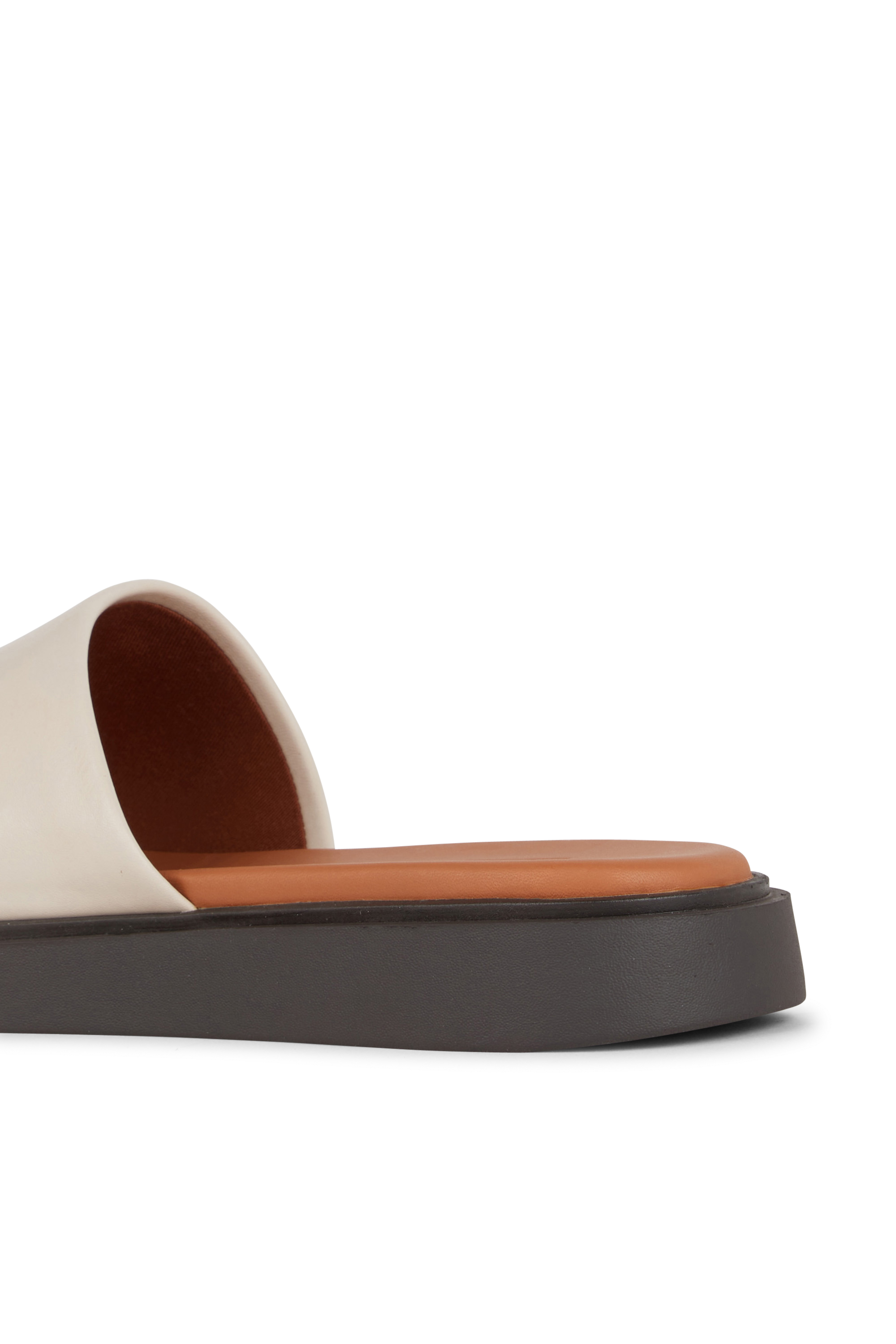 Flat furry sheepskin sandals White