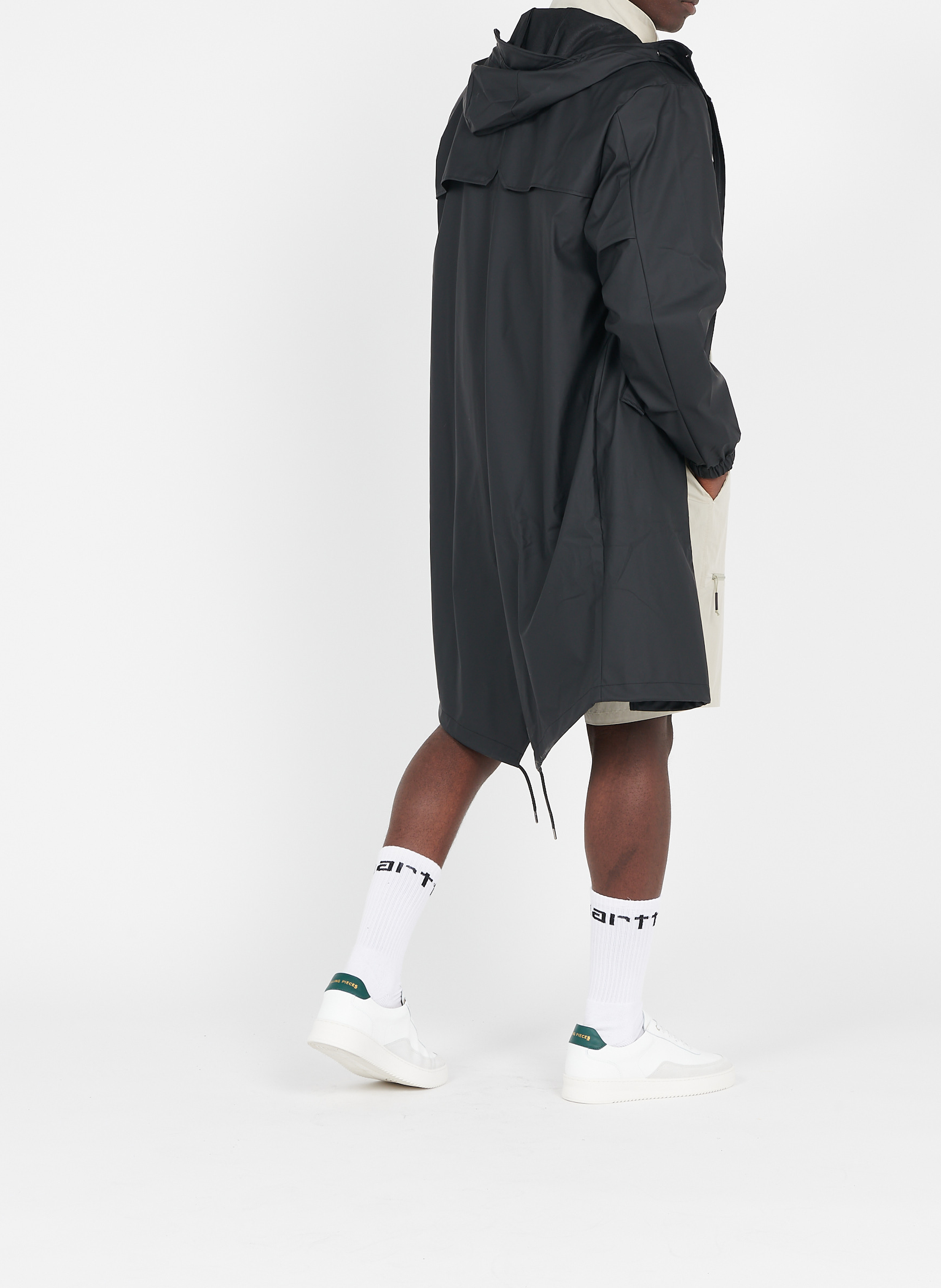 Hooded raincoat | Black RAINS Men