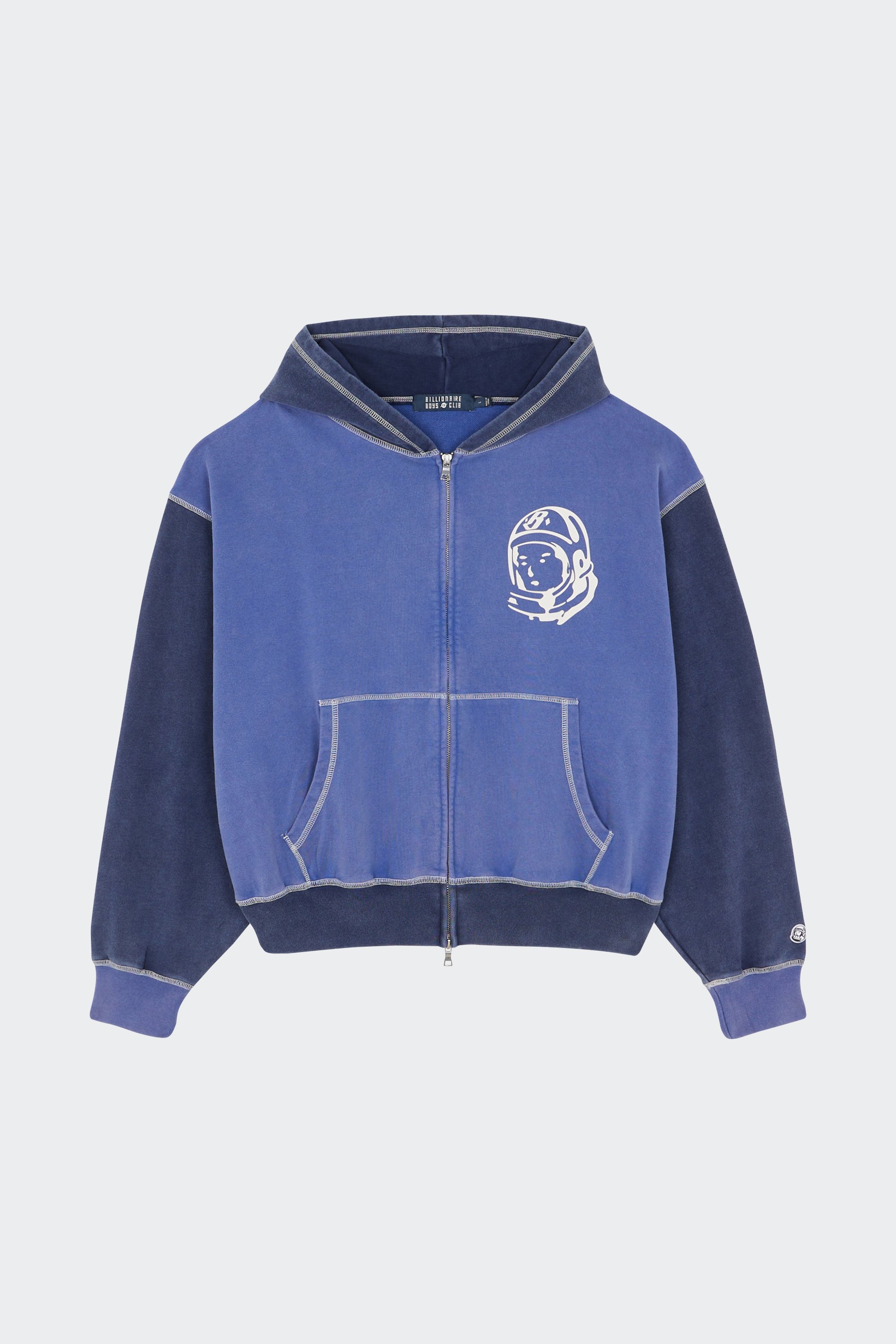 Regular-fit zip-up cotton-blend hoodie with Pony Player | Blue by BILLIONAIRE BOYS CLUB Regular-fit zip-up cotton-blend hoodie with Pony Player Blue