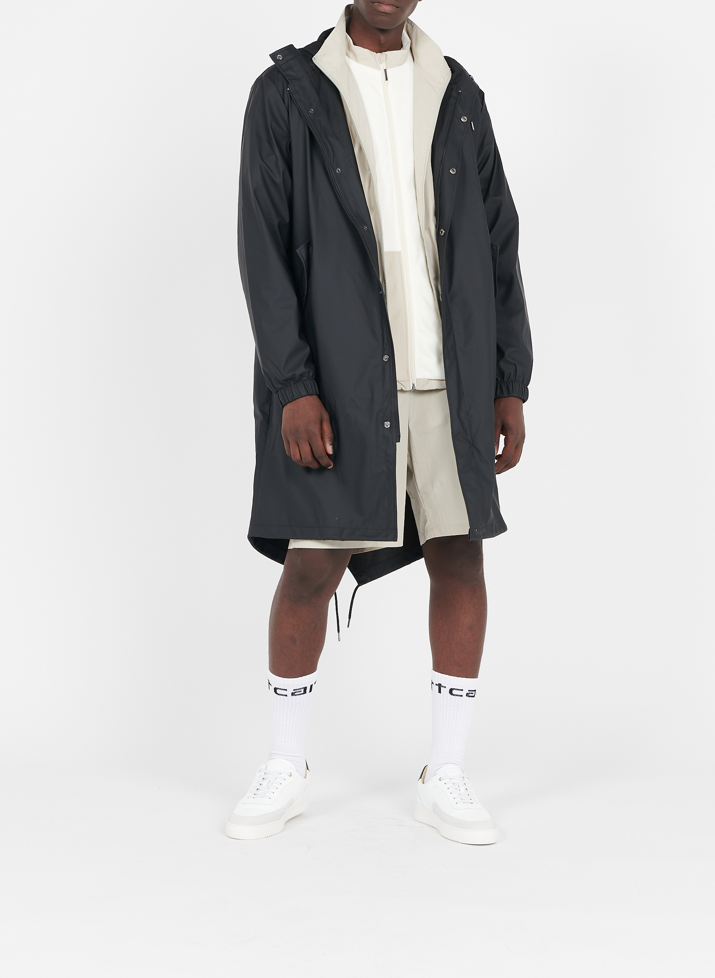 Hooded raincoat | Black RAINS Men