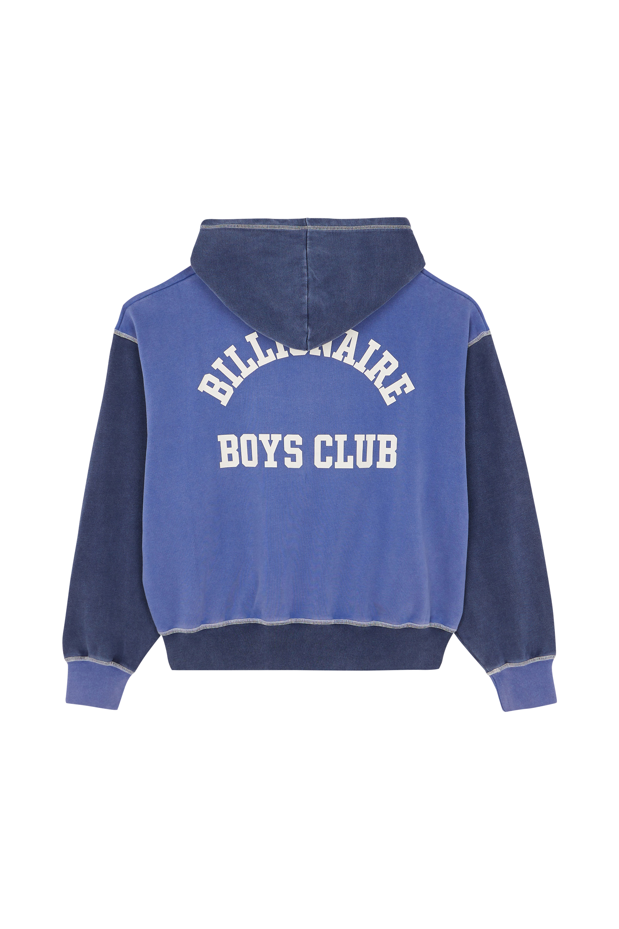 Regular-fit zip-up cotton-blend hoodie with Pony Player Blue