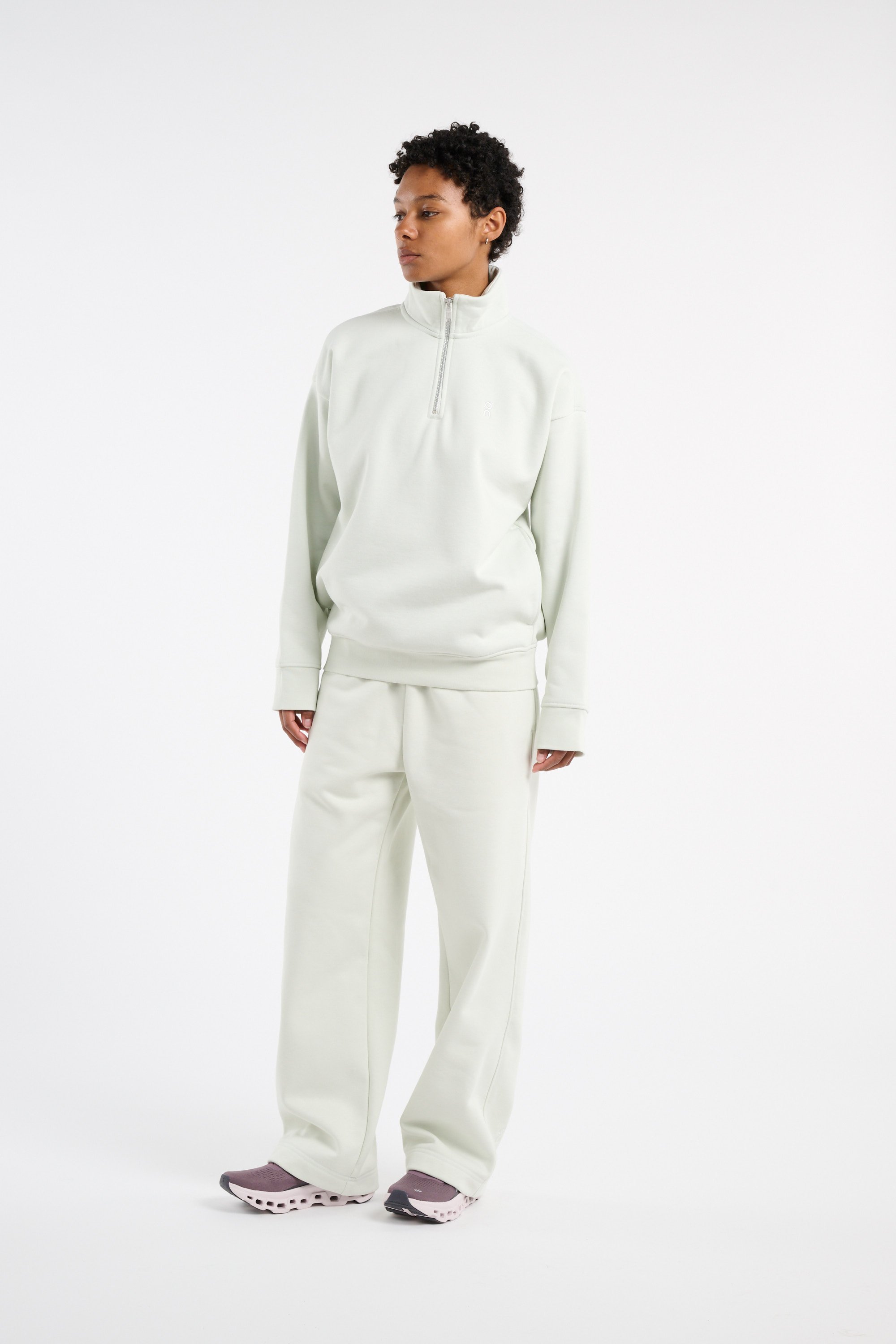 Slim-fit zip-up tracksuit top  Green