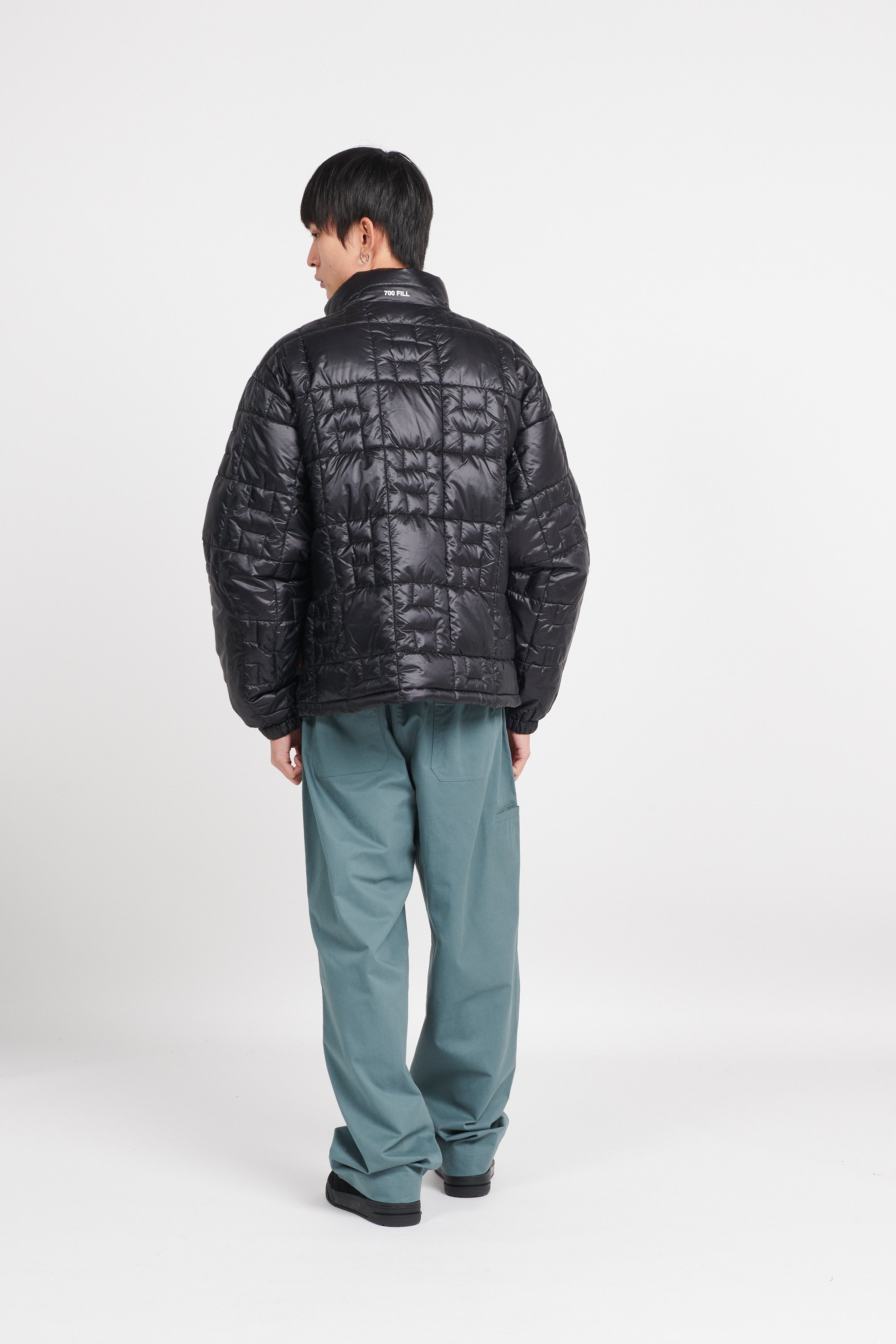 Lightweight quilted padded jacket with high neck Black
