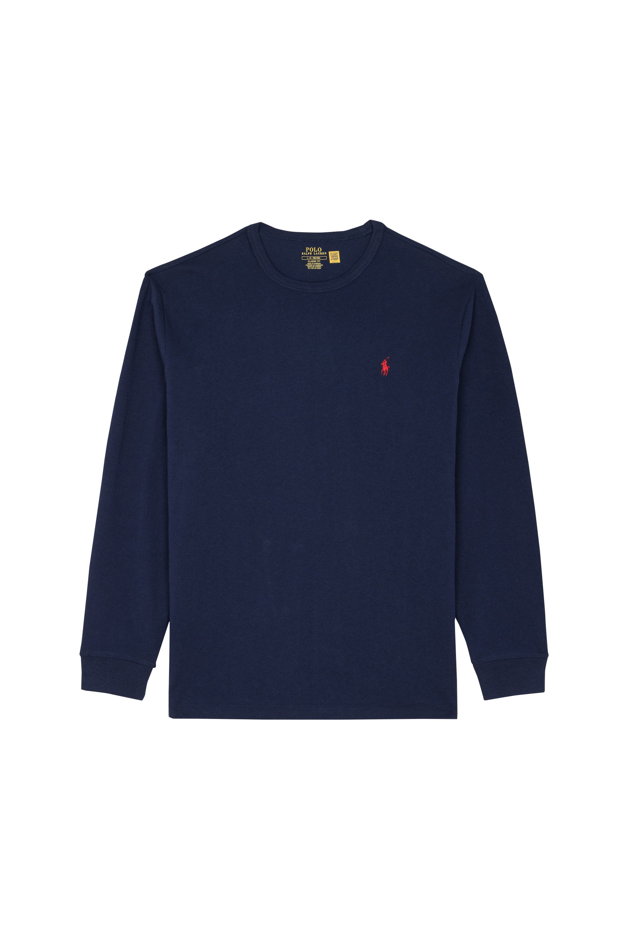 Regular-fit round-neck cotton T-shirt Blue