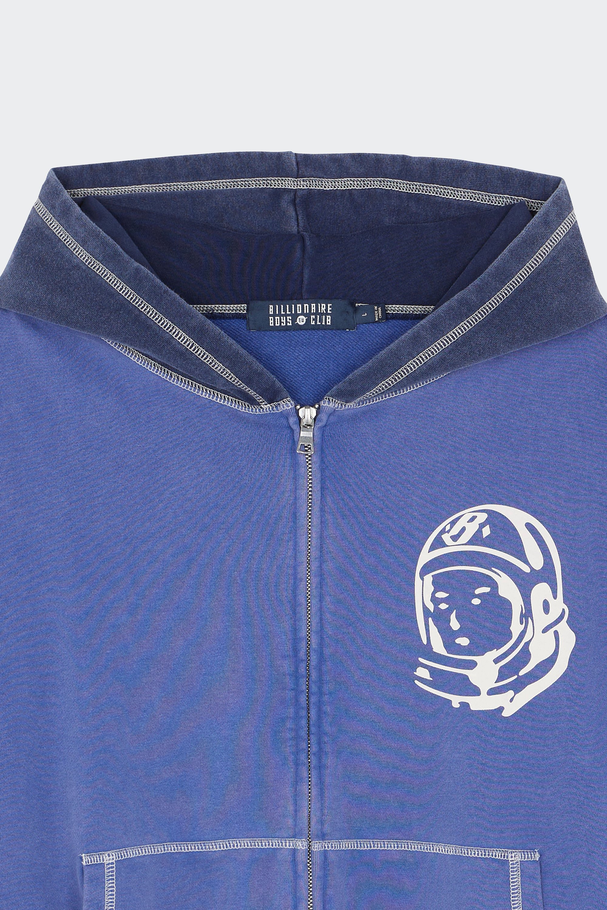 Regular-fit zip-up cotton-blend hoodie with Pony Player | Blue by BILLIONAIRE BOYS CLUB Regular-fit zip-up cotton-blend hoodie with Pony Player Blue