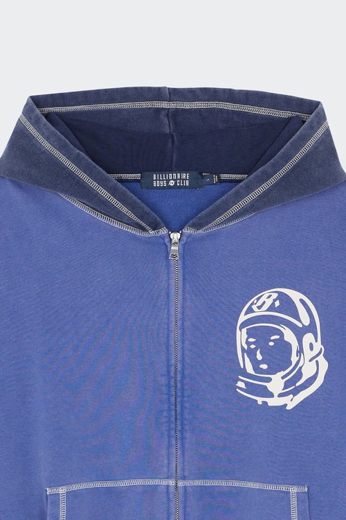 BILLIONAIRE BOYS CLUB Regular-fit zip-up cotton-blend hoodie with Pony Player Blue