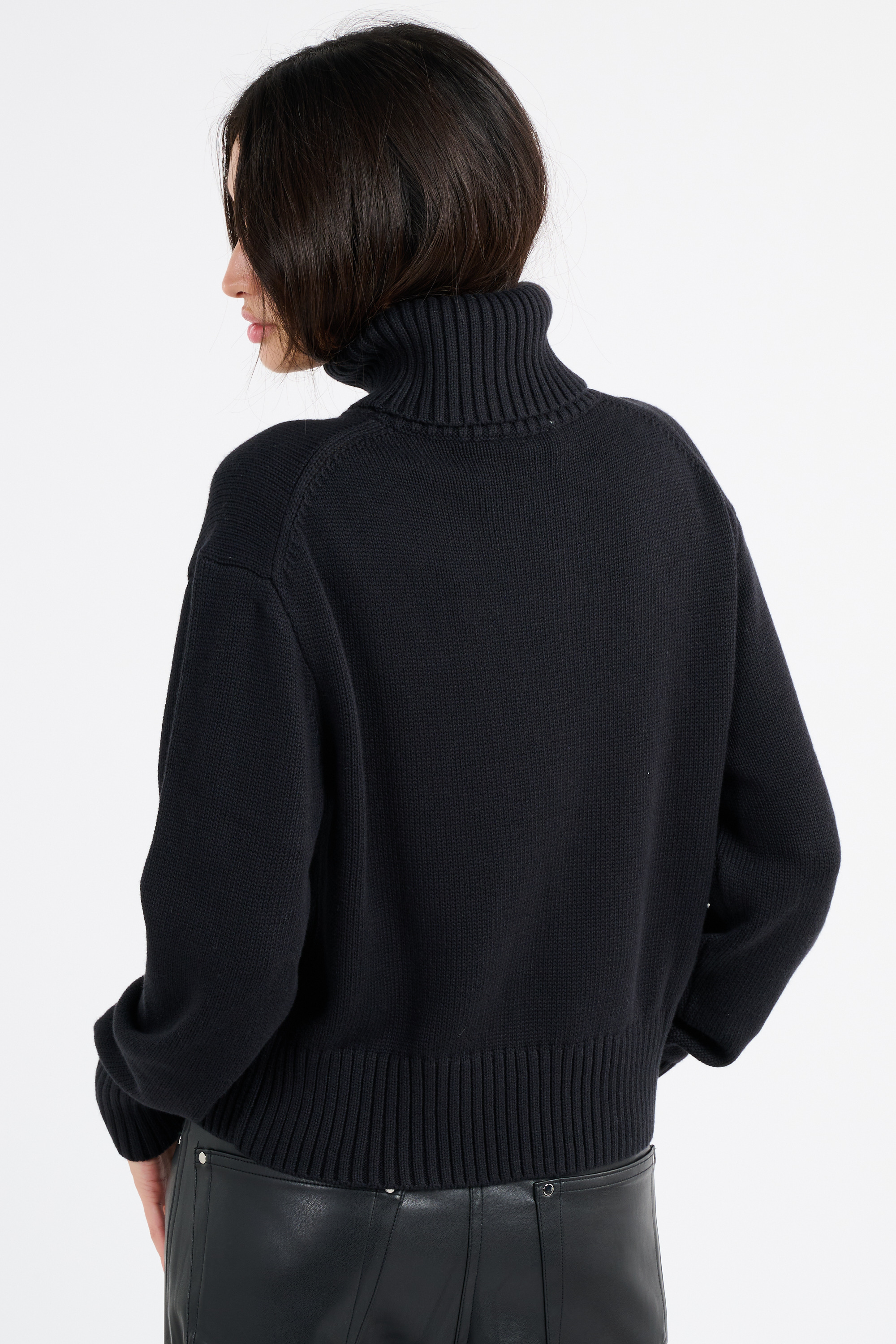 Pull col roulé Noir