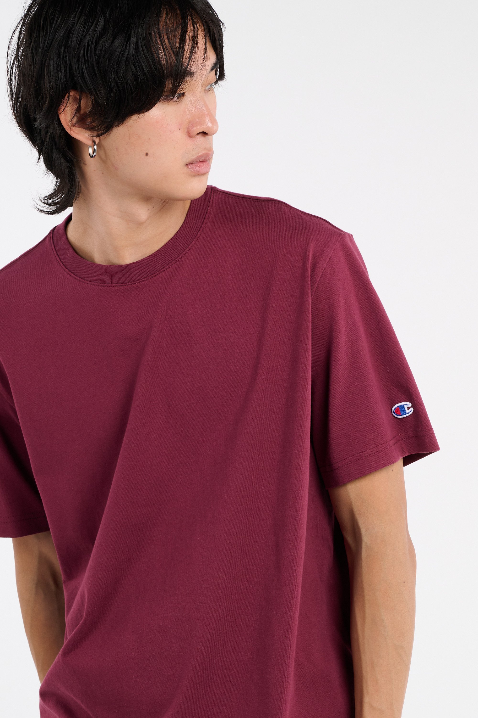 Regular-fit round-neck cotton T-shirt | Red CHAMPION Men
