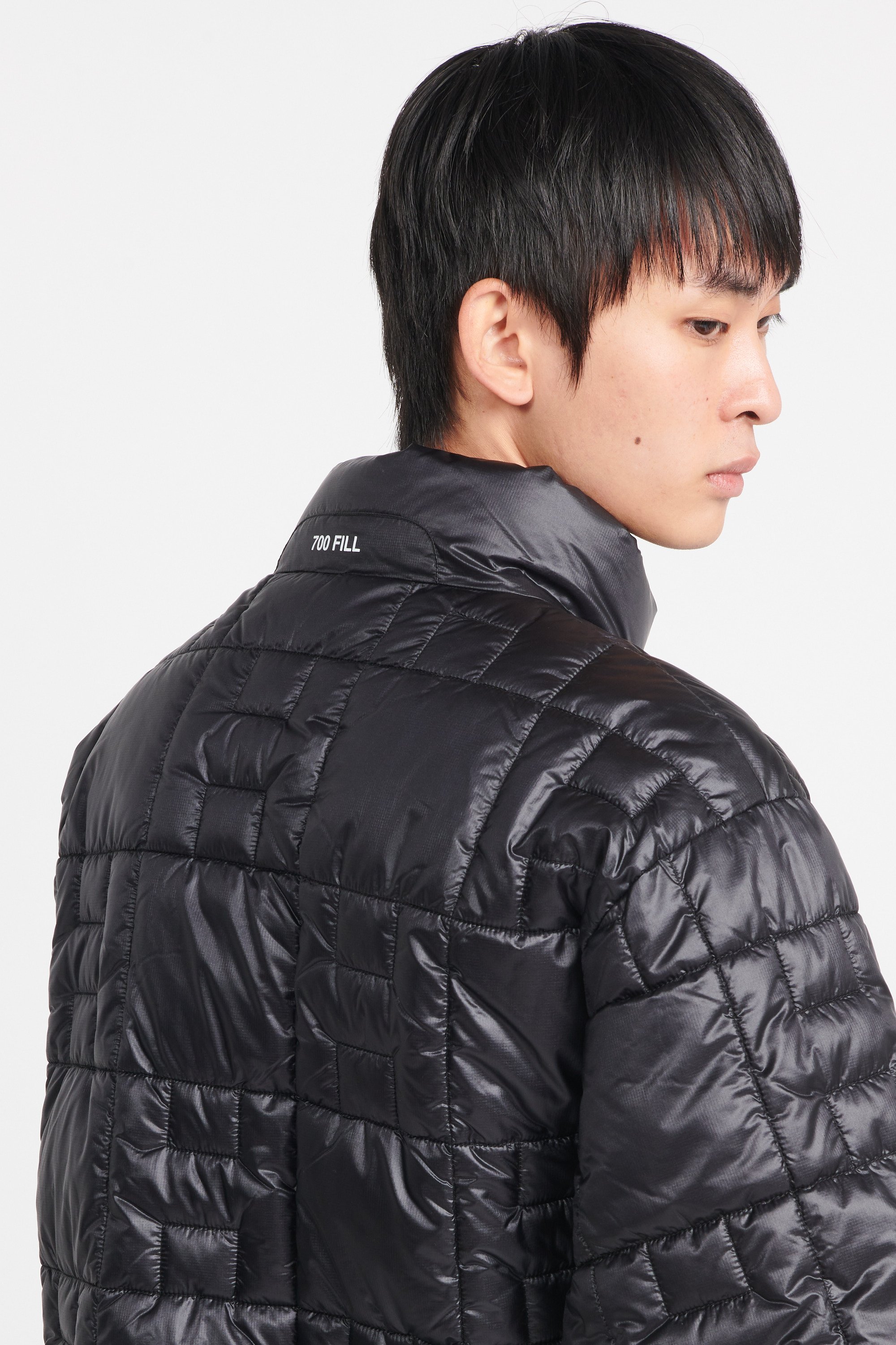 Lightweight quilted padded jacket with high neck Black