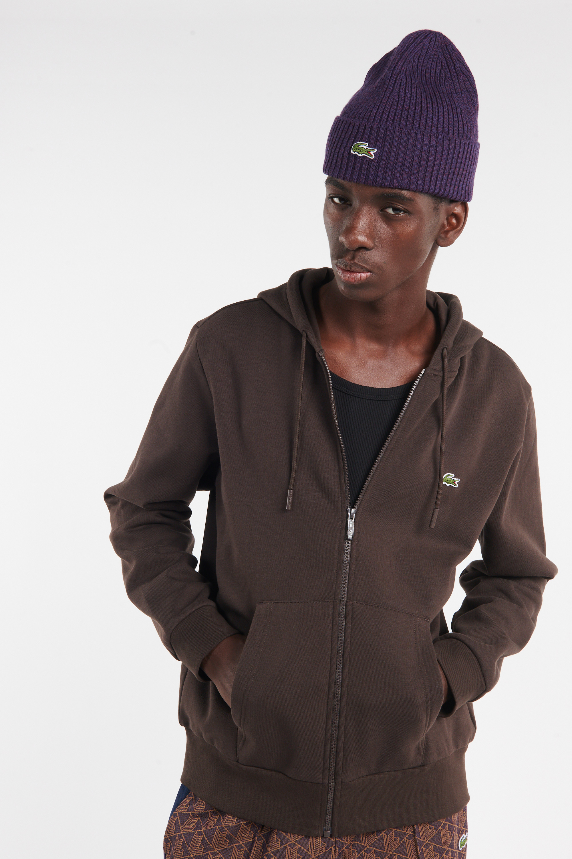 Hoodie zippé Marron