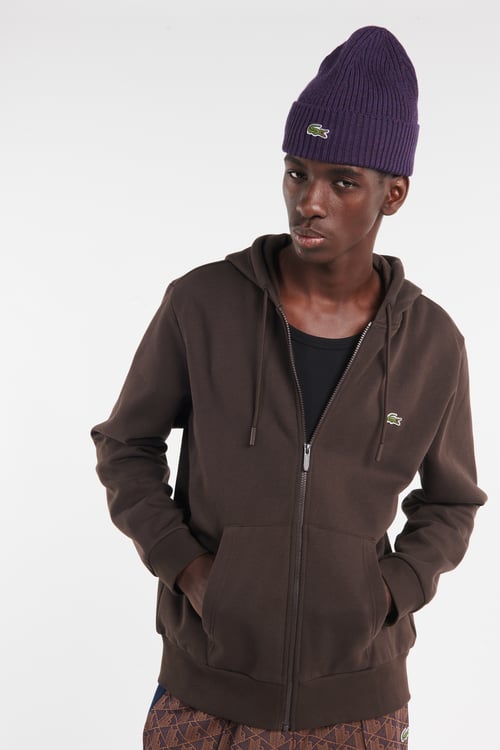 LACOSTE Hoodie zippé Marron