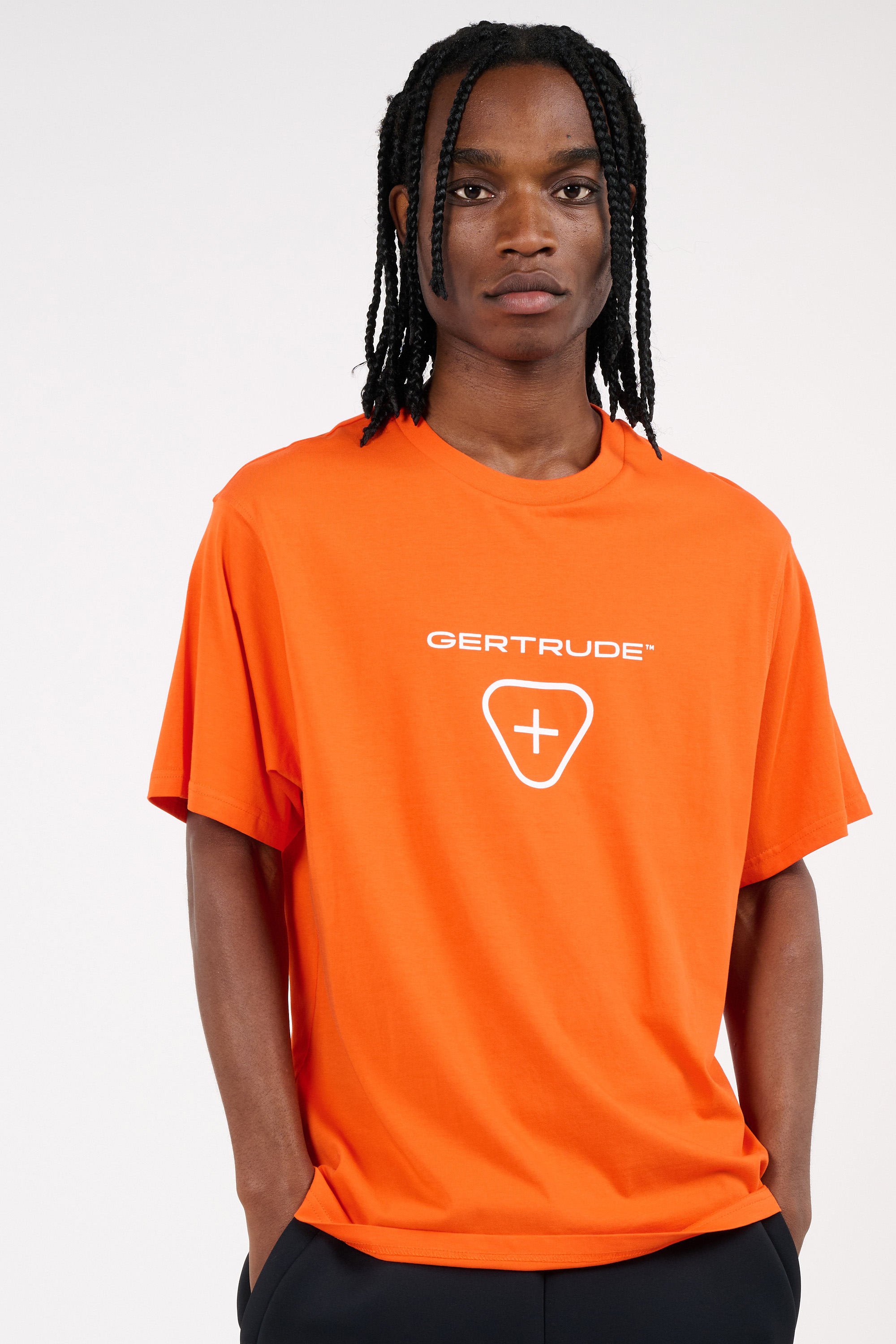 Regular-fit round-neck cotton T-shirt Red