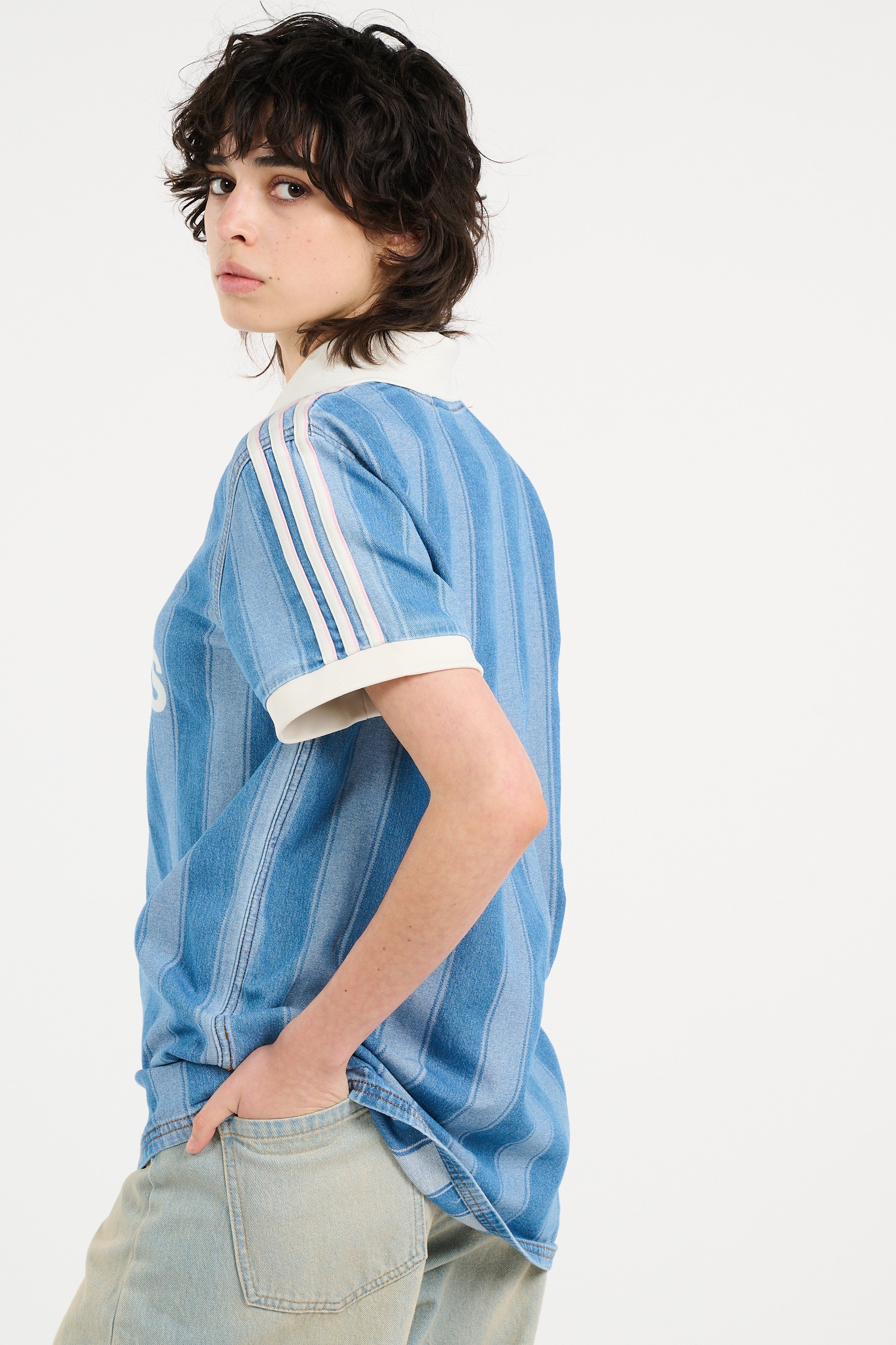 Regular-fit round-neck cotton T-shirt | Blue ADIDAS Women