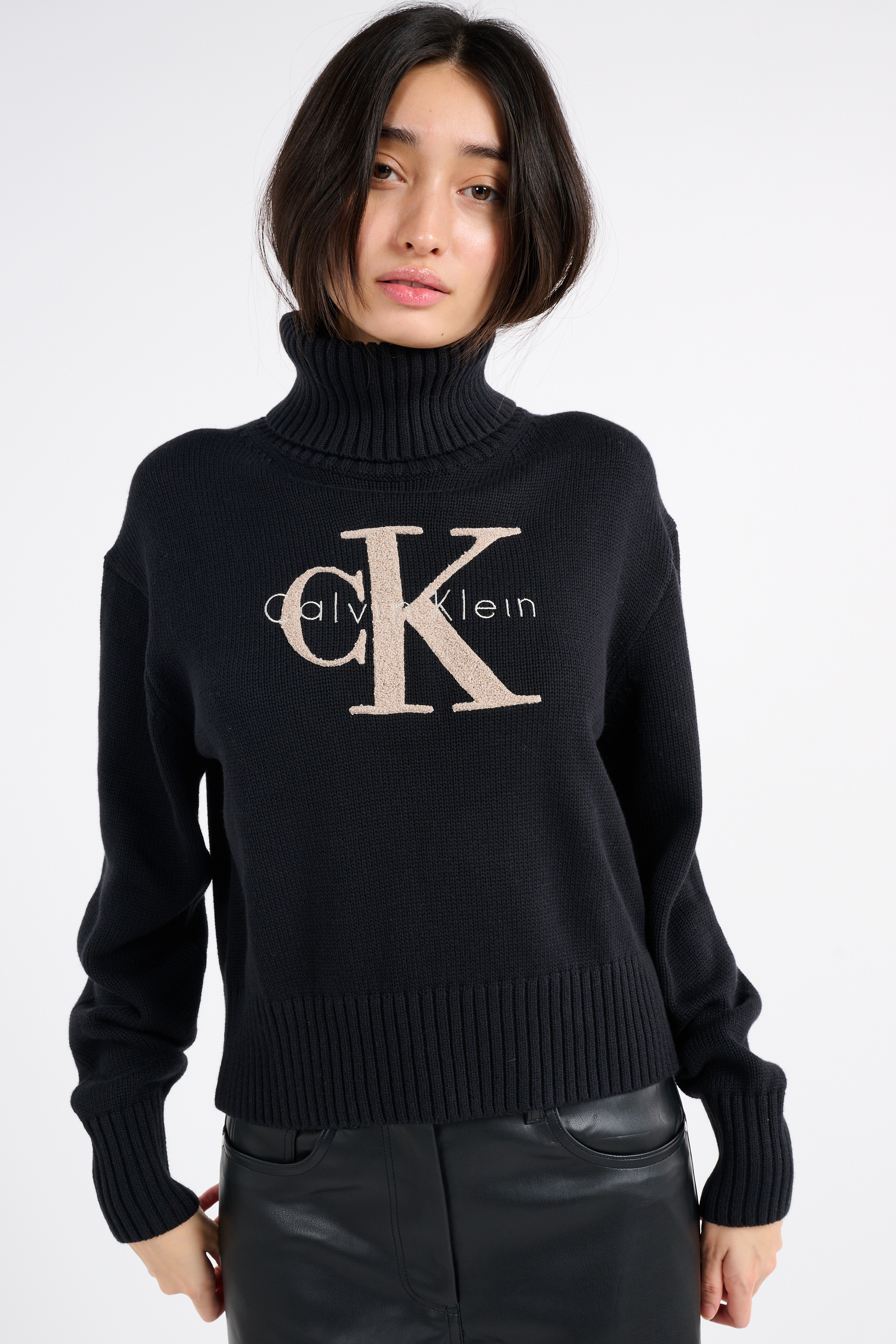 Pull col roulé Noir