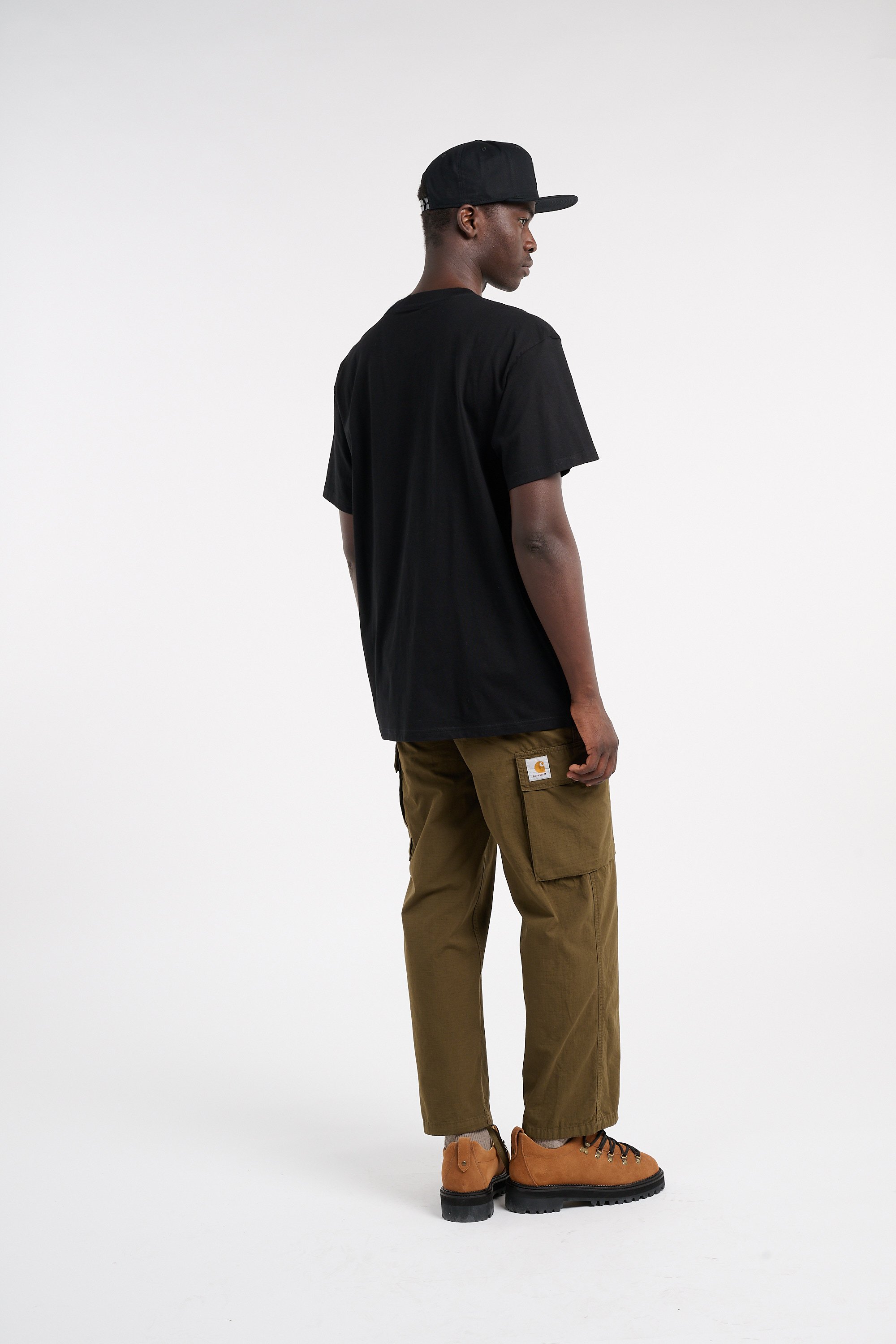 Round neck organic cotton t-shirt | Black CARHARTT WIP Men