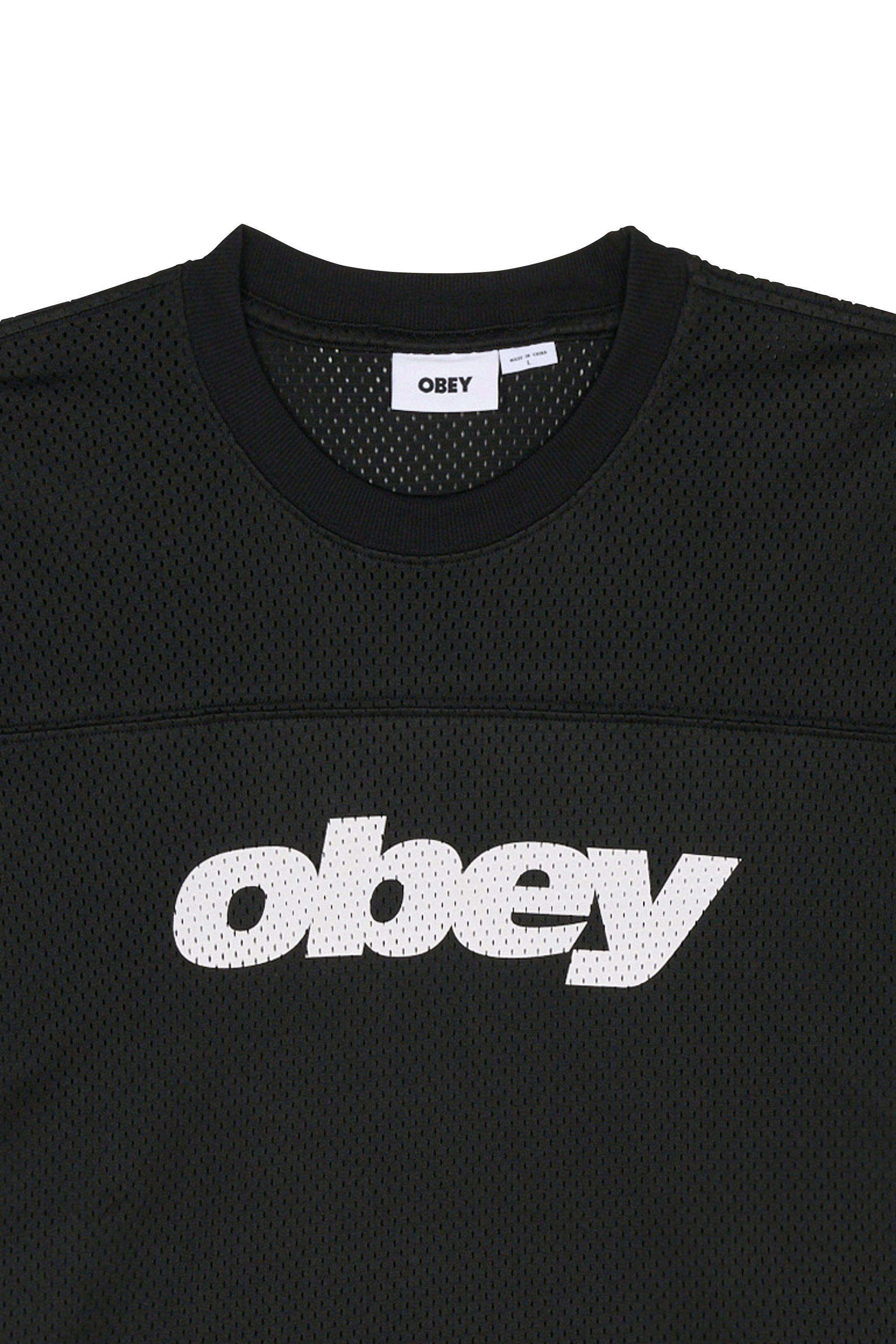 Regular-fit round-neck cotton T-shirt | Black OBEY Men