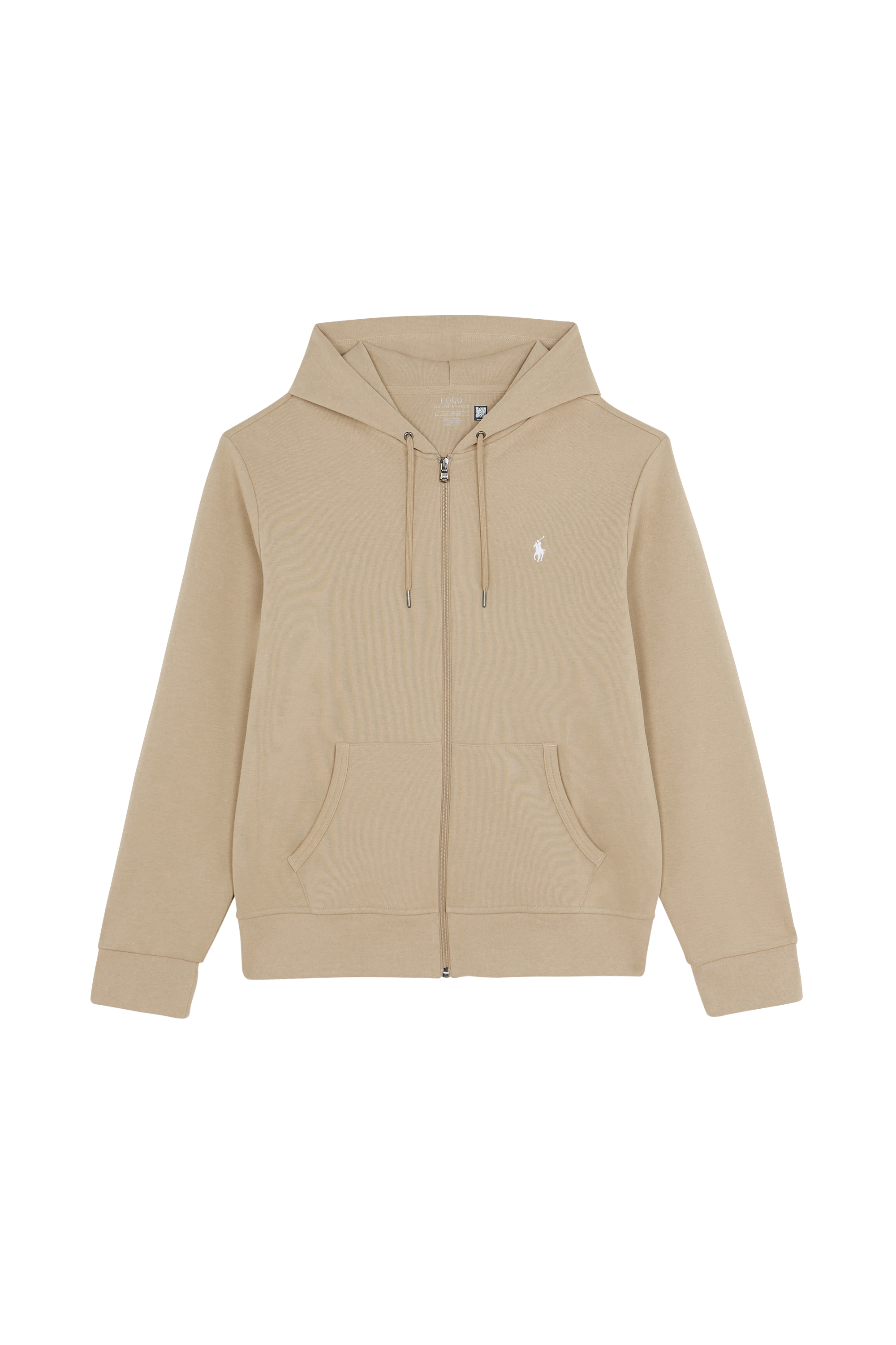 Regular-fit zip-up cotton-blend hoodie with pony player